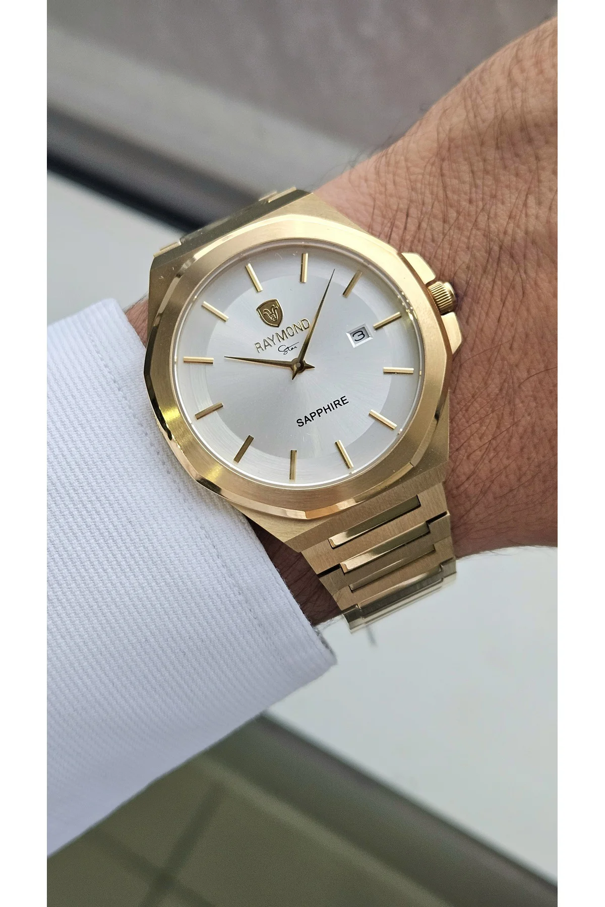 RYM-611505M SLIM ERKEK KOL SAATİ - ÇELİK KASA VE KORDON - 2 YIL GARANTİ GOLD-W