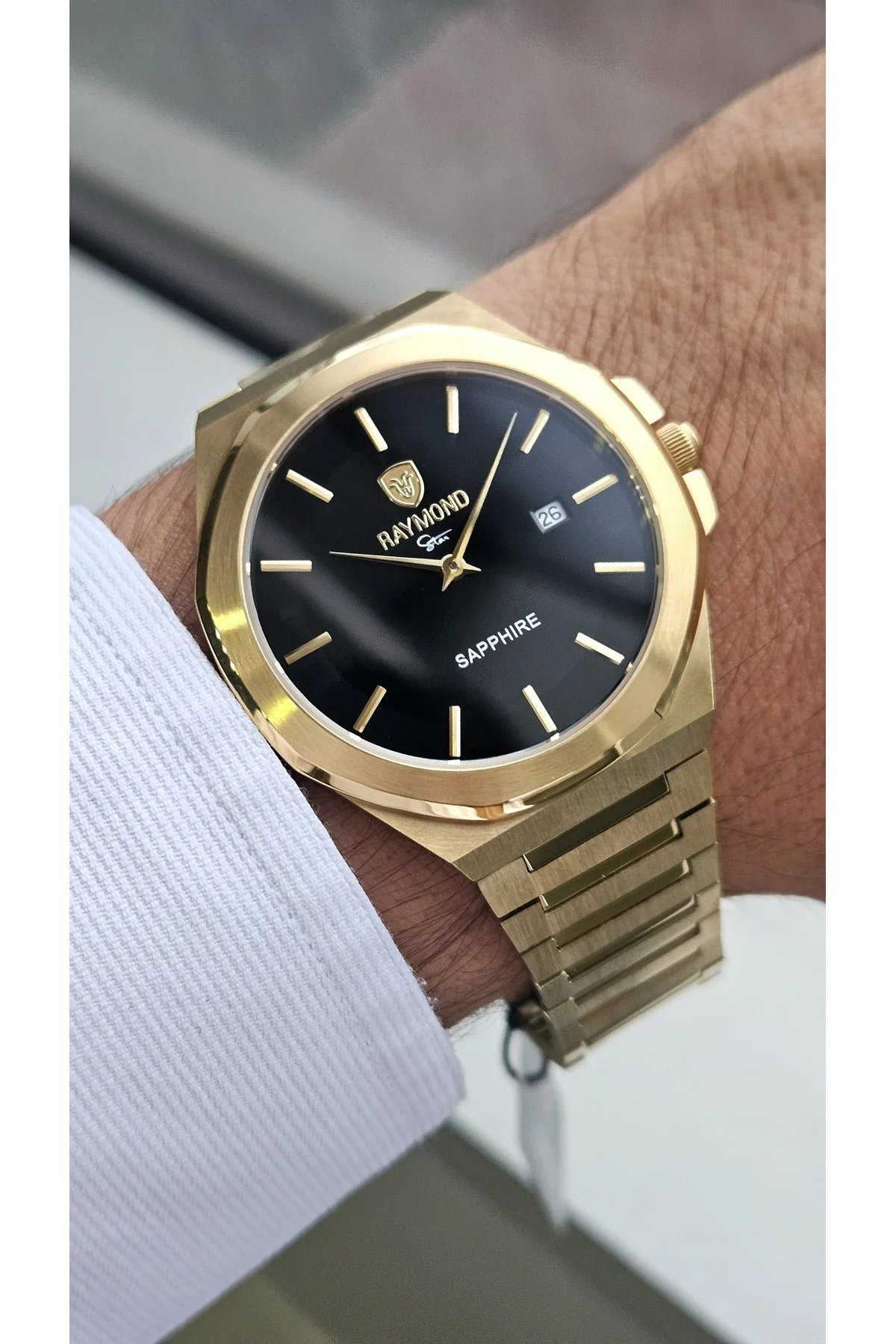 RYM-611505M SLIM ERKEK KOL SAATİ - ÇELİK KASA VE KORDON - 2 YIL GARANTİ GOLD-BK