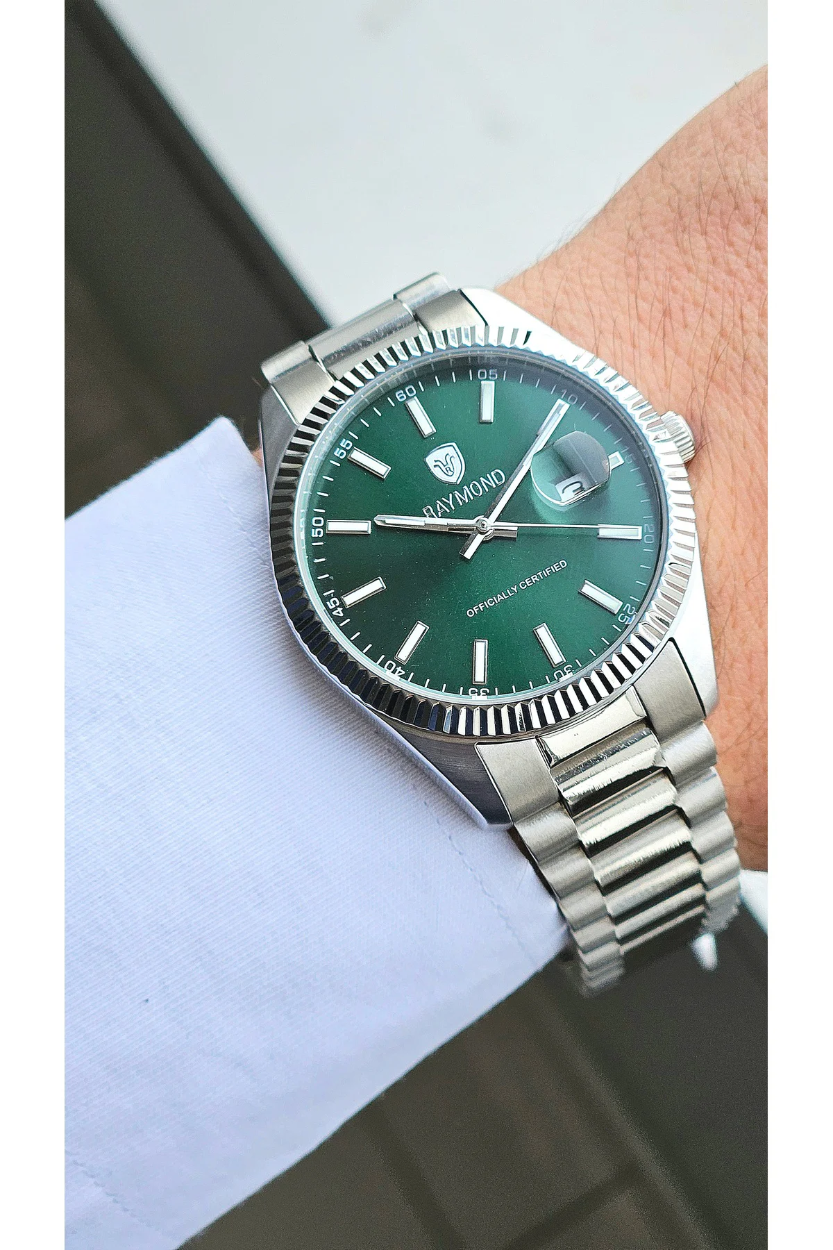 - RYM-613053 ERKEK KOL SAATİ - PASLANMAZ ÇELİK - YENİ SEZON SS-GREEN