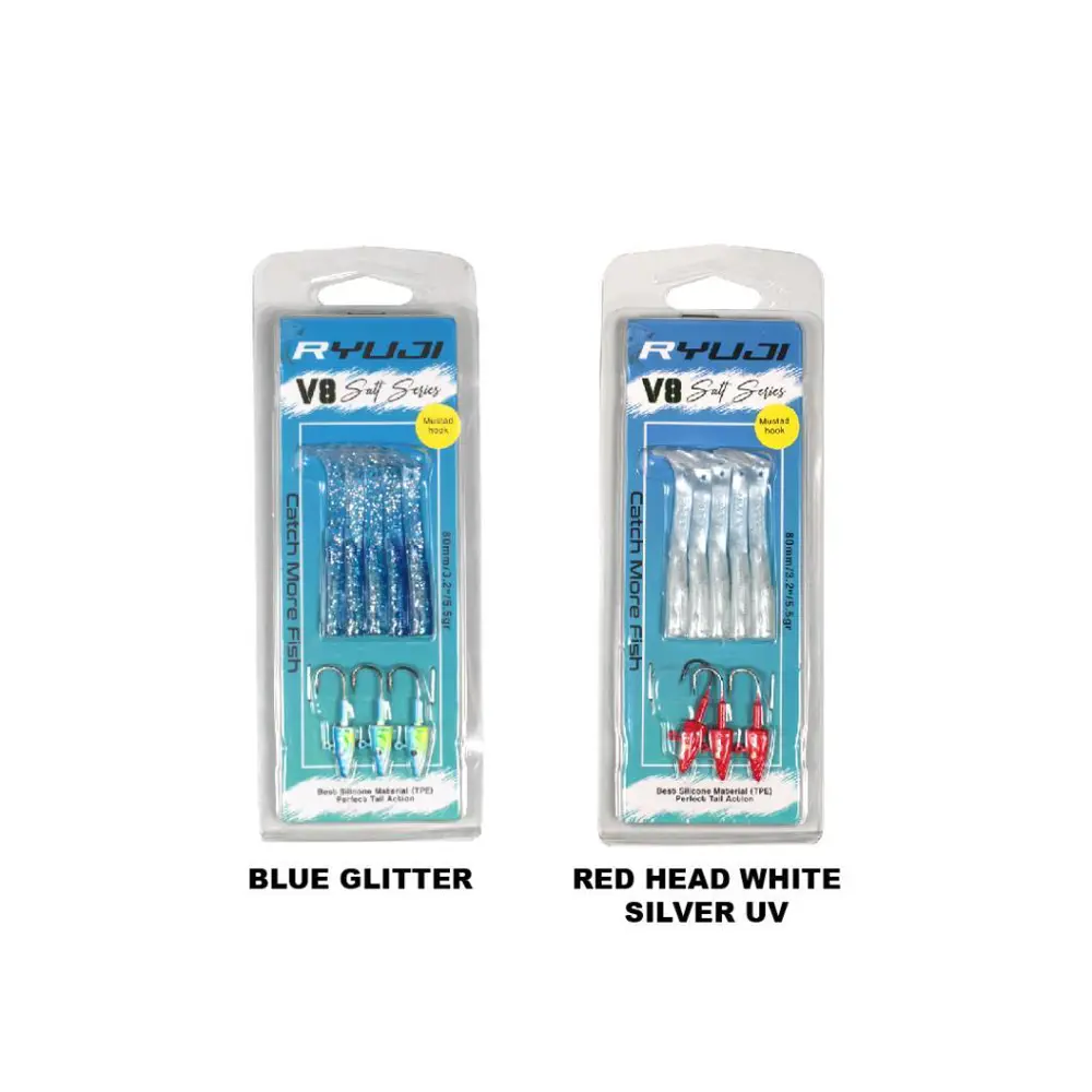 Ryuji V8 10cm 10g LRF Silikon Yem Blue Glitter Ryuji V8 10cm 10g LRF Silikon Yem Blue Glitter