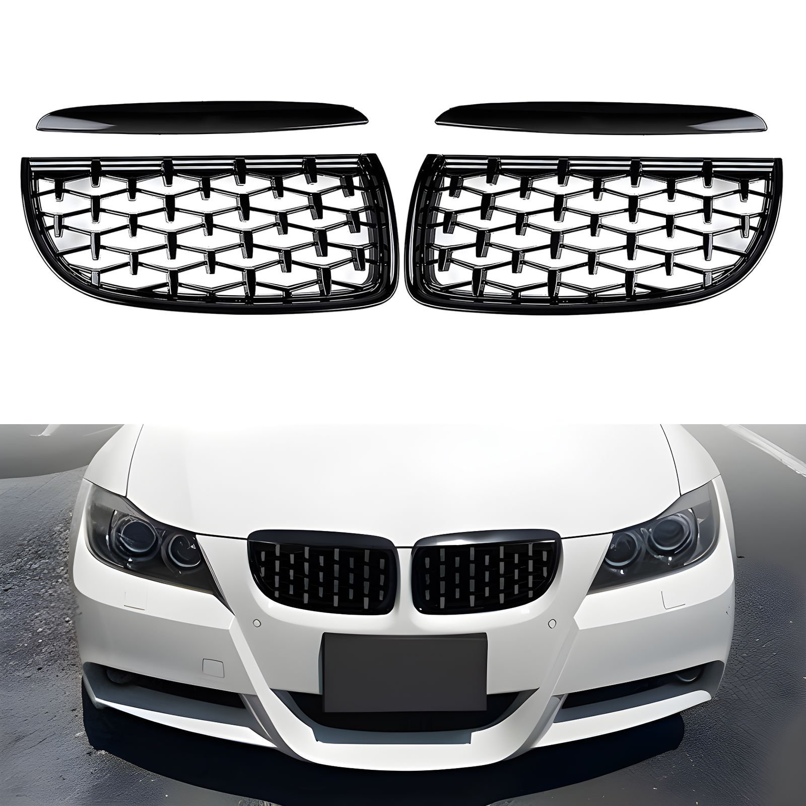 S-Dizayn Bmw 3 Serisi E90/E91 Ön Panjur Böbrek Parlak Siyah Piano