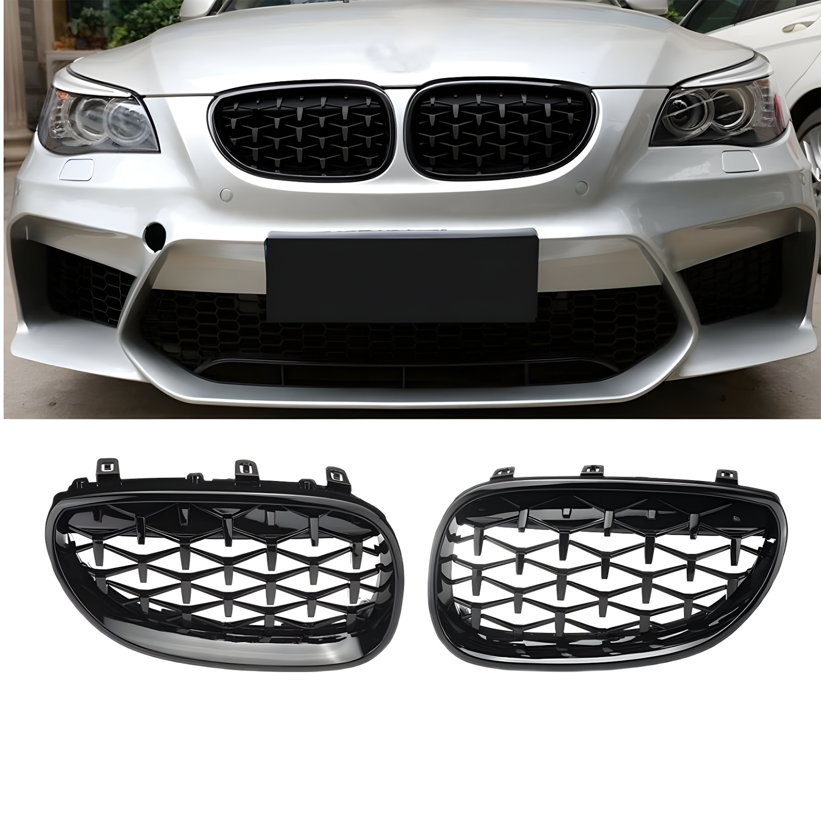 S-Dizayn Bmw 5 Serisi E60/E61 Ön Panjur Böbrek Parlak Siyah Piano