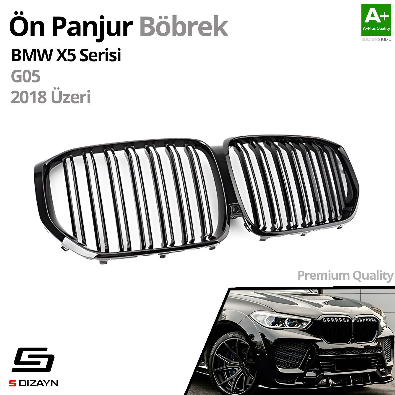 S-Dizayn Bmw X5 G05 Ön Panjur Böbrek Parlak Siyah Piano Black M X S-Dizayn Bmw X5 G05 Ön Panjur Böbrek Parlak Siyah Piano Black M X