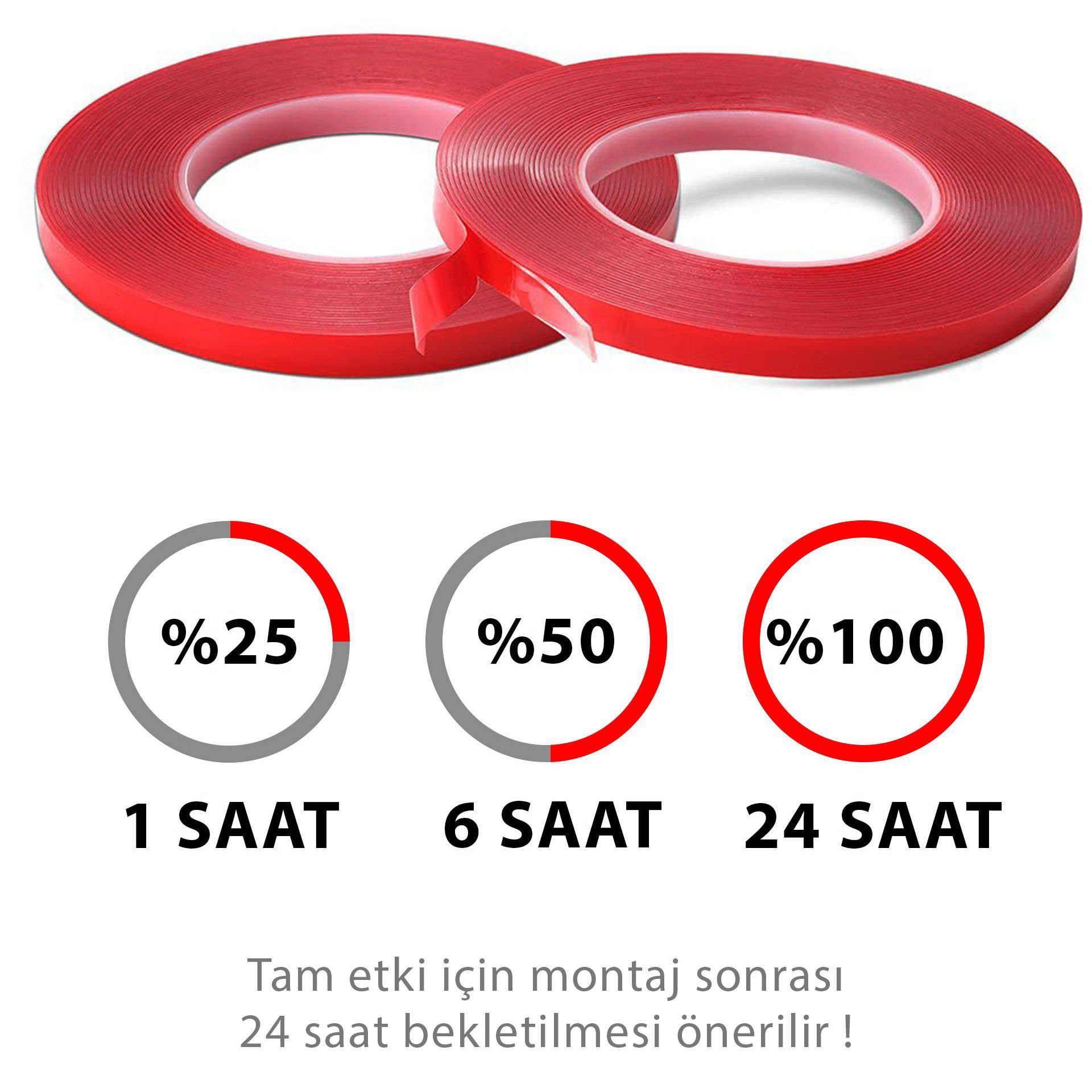 S-Dizayn Çift Taraflı Bant 50mm x 5 Metre Şeffaf Silikon VHB Bant