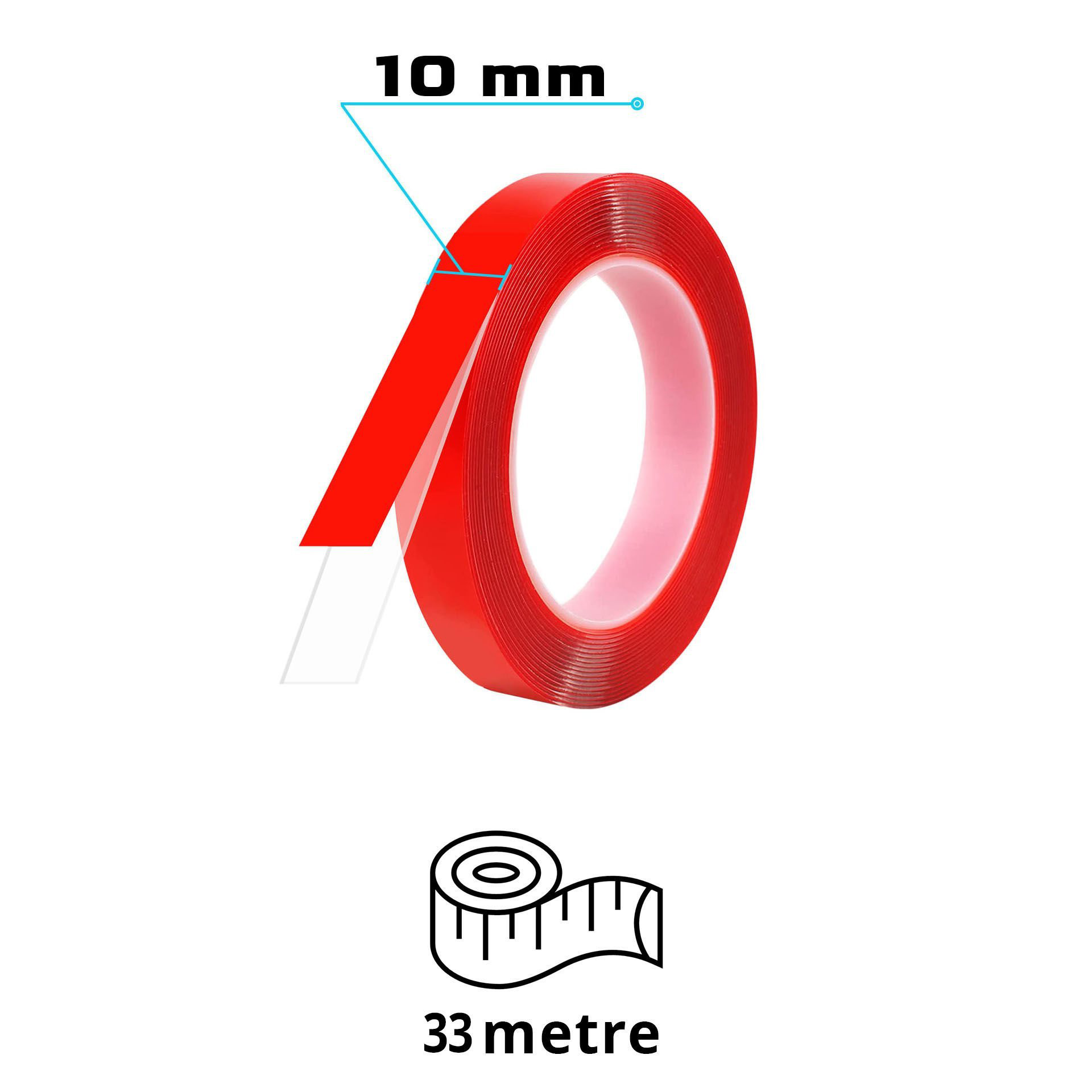 S-Dizayn Çift Taraflı Bant 10mm x 33 Metre Şeffaf Silikon VHB Ban S-Dizayn Çift Taraflı Bant 10mm x 33 Metre Şeffaf Silikon VHB Ban