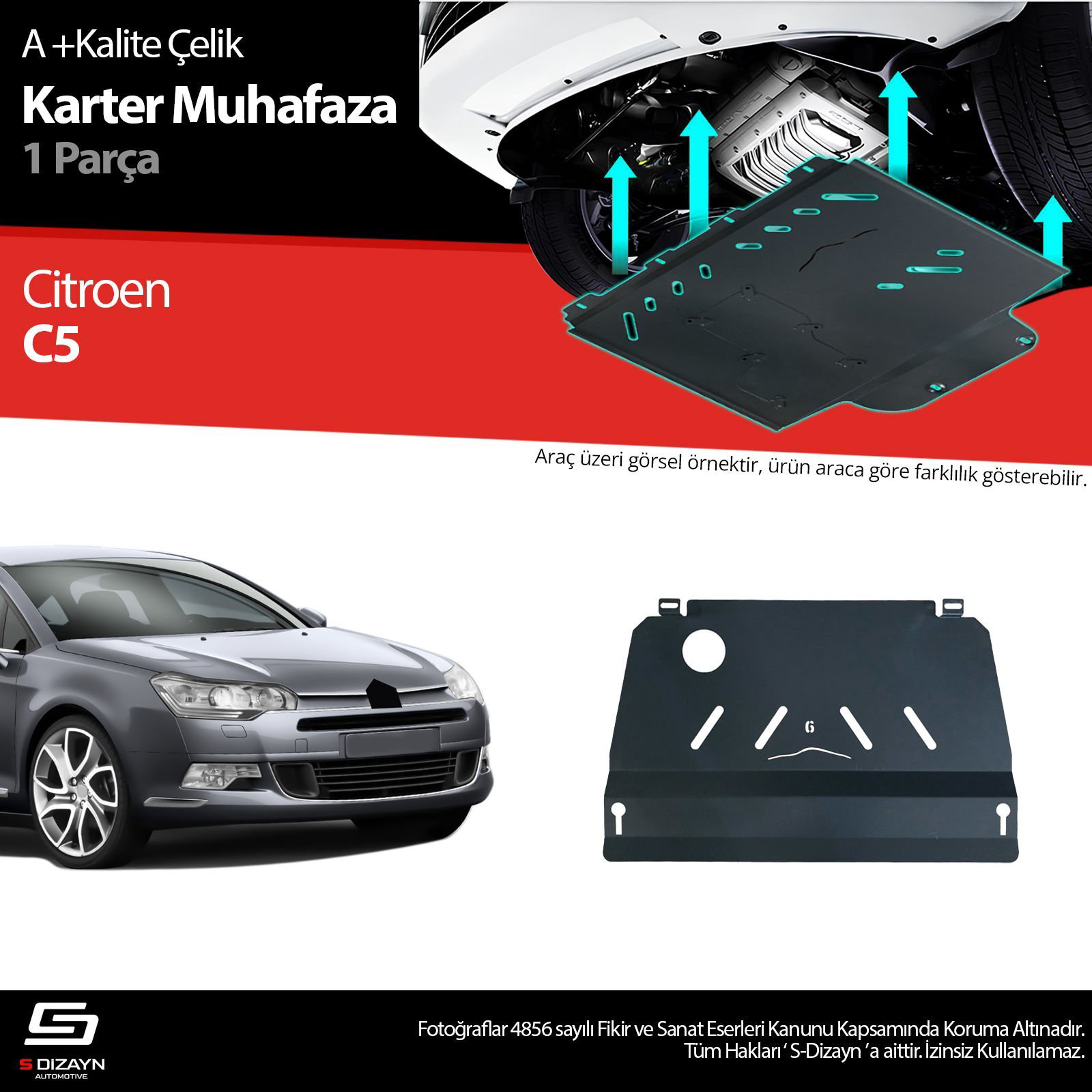 S-Dizayn Citroen C5 1.6 Otomatik Ve Manuel Vites Çelik Karter Muh