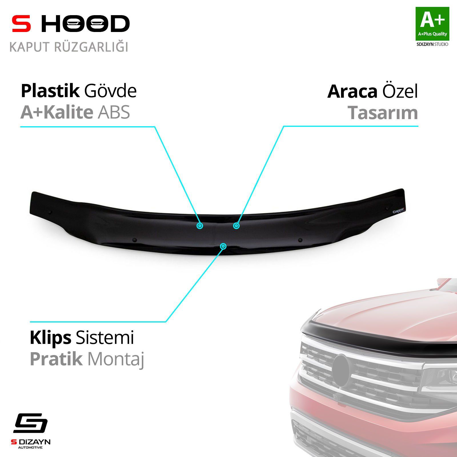 S-Dizayn Dacia Uyumlu Logan Mcv ABS Plastik Kaput Rüzgarlığı 2006 S-Dizayn Dacia Uyumlu Logan Mcv ABS Plastik Kaput Rüzgarlığı 2006