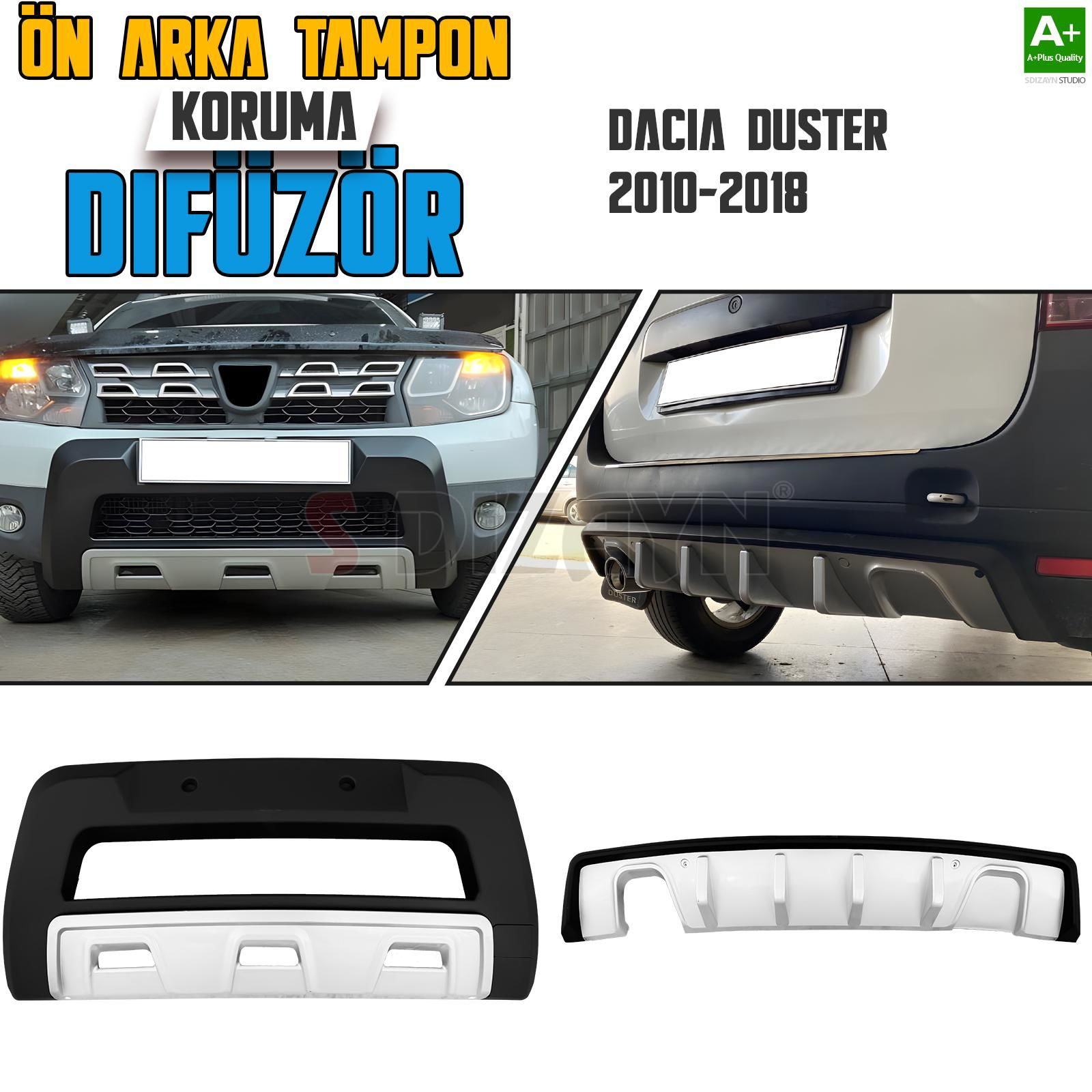 S-Dizayn Dacia Duster Ön ve Arka Tampon Koruma Difüzör Seti 2010- S-Dizayn Dacia Duster Ön ve Arka Tampon Koruma Difüzör Seti 2010-