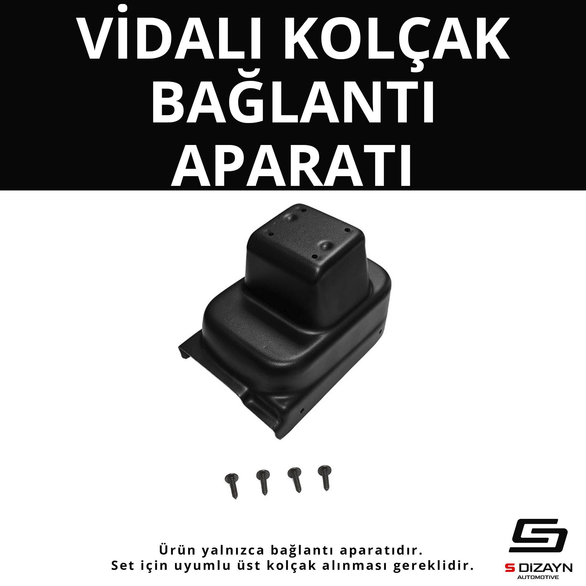 S-Dizayn Fiat 500L ABS Vidalı Kol Dayama Kolçak Alt Adaptör 2012 