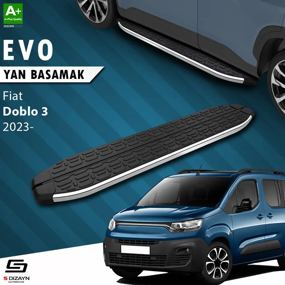 S-Dizayn Fiat Doblo 3 Evo Krom Yan Basamak 203 Cm 2023 Üzeri S-Dizayn Fiat Doblo 3 Evo Krom Yan Basamak 203 Cm 2023 Üzeri