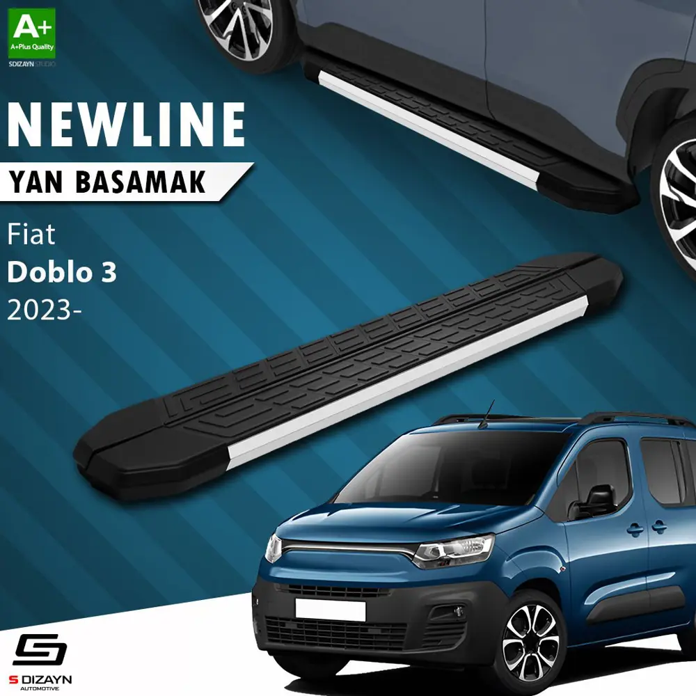 S-Dizayn Fiat Doblo 3 NewLine Aluminyum Yan Basamak 203 Cm 2023 Ü
