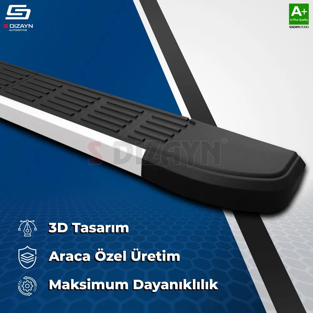 S-Dizayn Fiat Doblo 3 Uzun Şase S-Line Aluminyum Yan Basamak 213 S-Dizayn Fiat Doblo 3 Uzun Şase S-Line Aluminyum Yan Basamak 213