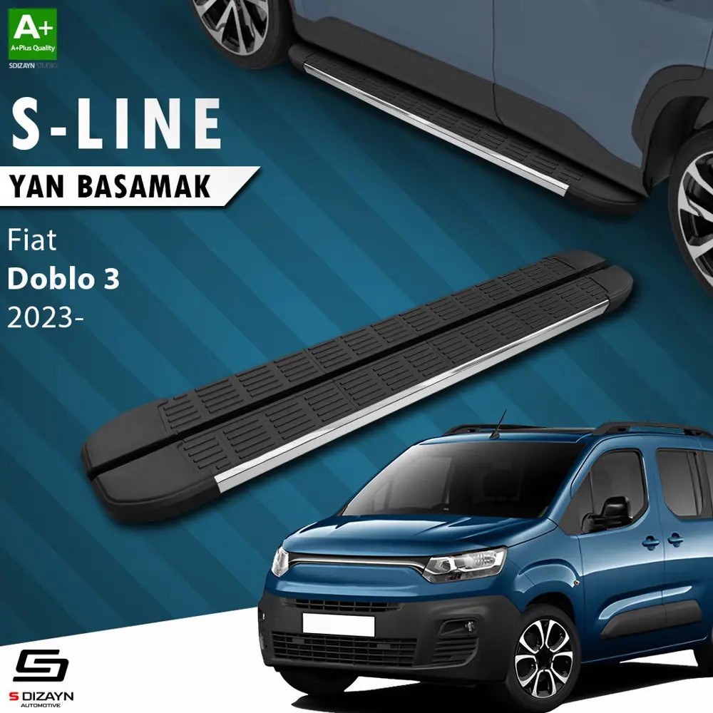 S-Dizayn Fiat Doblo 3 Uzun Şase S-Line Krom Yan Basamak 213 Cm 20