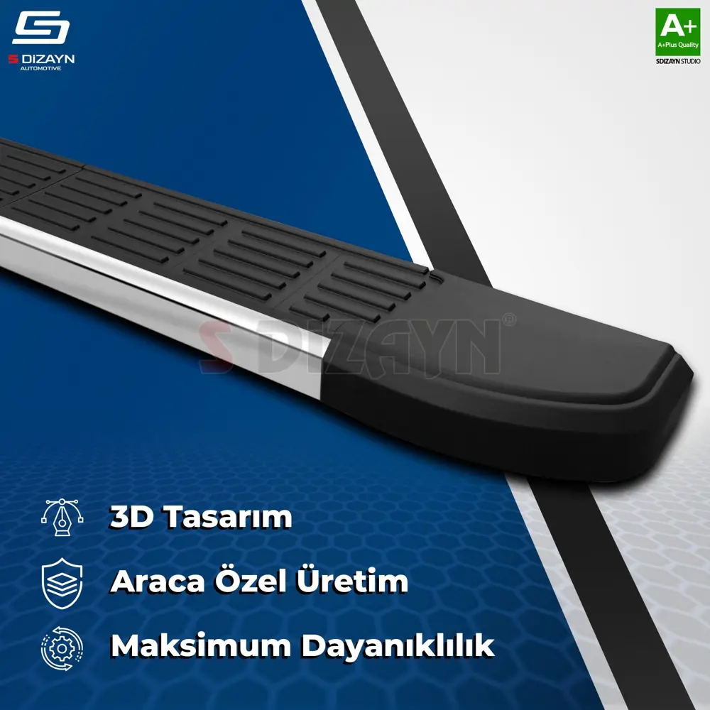 S-Dizayn Fiat Doblo 3 Uzun Şase S-Line Krom Yan Basamak 213 Cm 20
