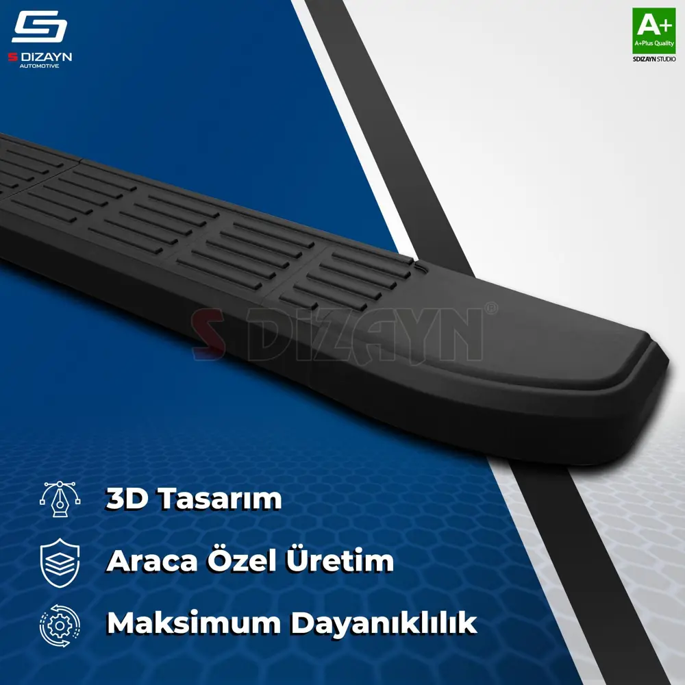 S-Dizayn Fiat Doblo 3 Uzun Şase S-Line Siyah Yan Basamak 213 Cm 2 S-Dizayn Fiat Doblo 3 Uzun Şase S-Line Siyah Yan Basamak 213 Cm 2