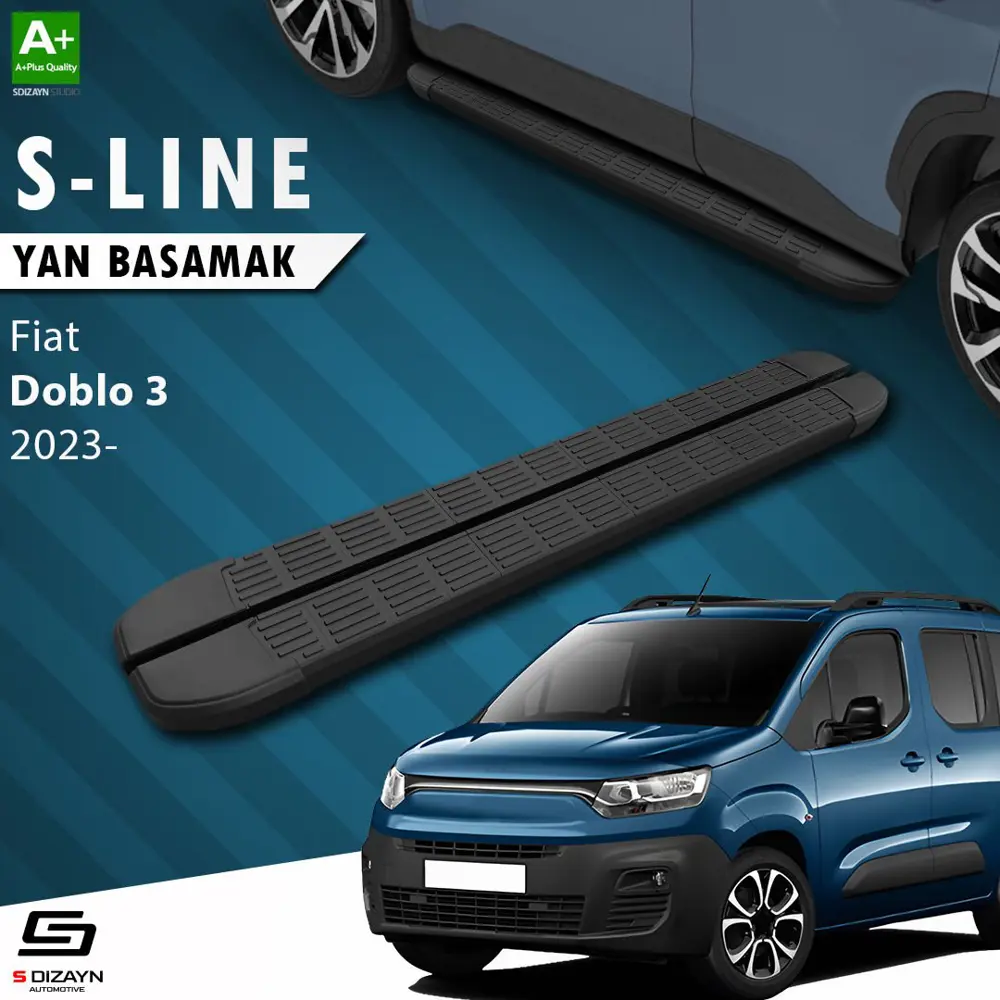 S-Dizayn Fiat Doblo 3 Uzun Şase S-Line Siyah Yan Basamak 213 Cm 2 S-Dizayn Fiat Doblo 3 Uzun Şase S-Line Siyah Yan Basamak 213 Cm 2