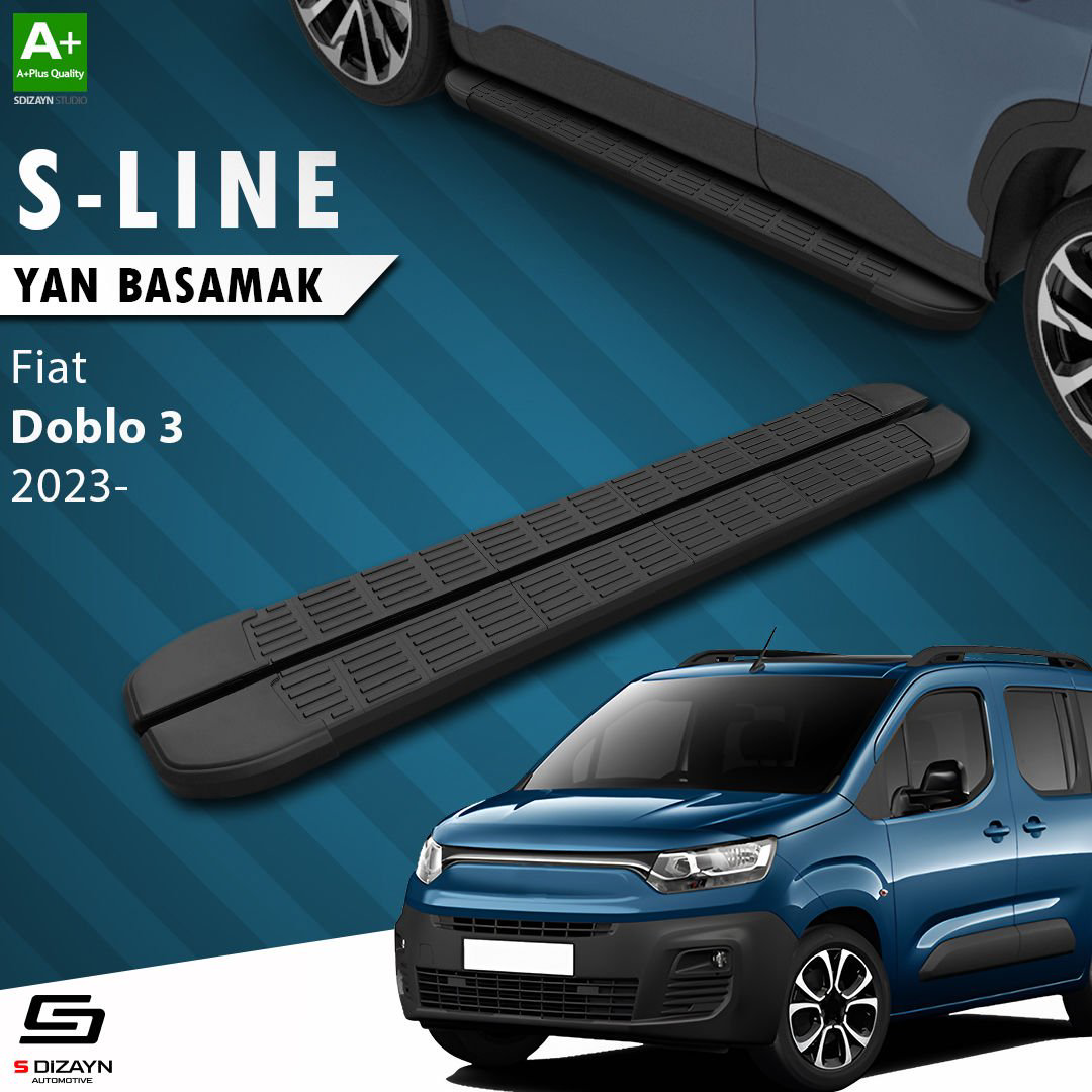 Drs Tuning S-Dizayn Fiat Doblo 3 S-Line Siyah Yan Basamak 203 Cm 2023 Üzeri Drs Tuning S-Dizayn Fiat Doblo 3 S-Line Siyah Yan Basamak 203 Cm 2023 Üzeri