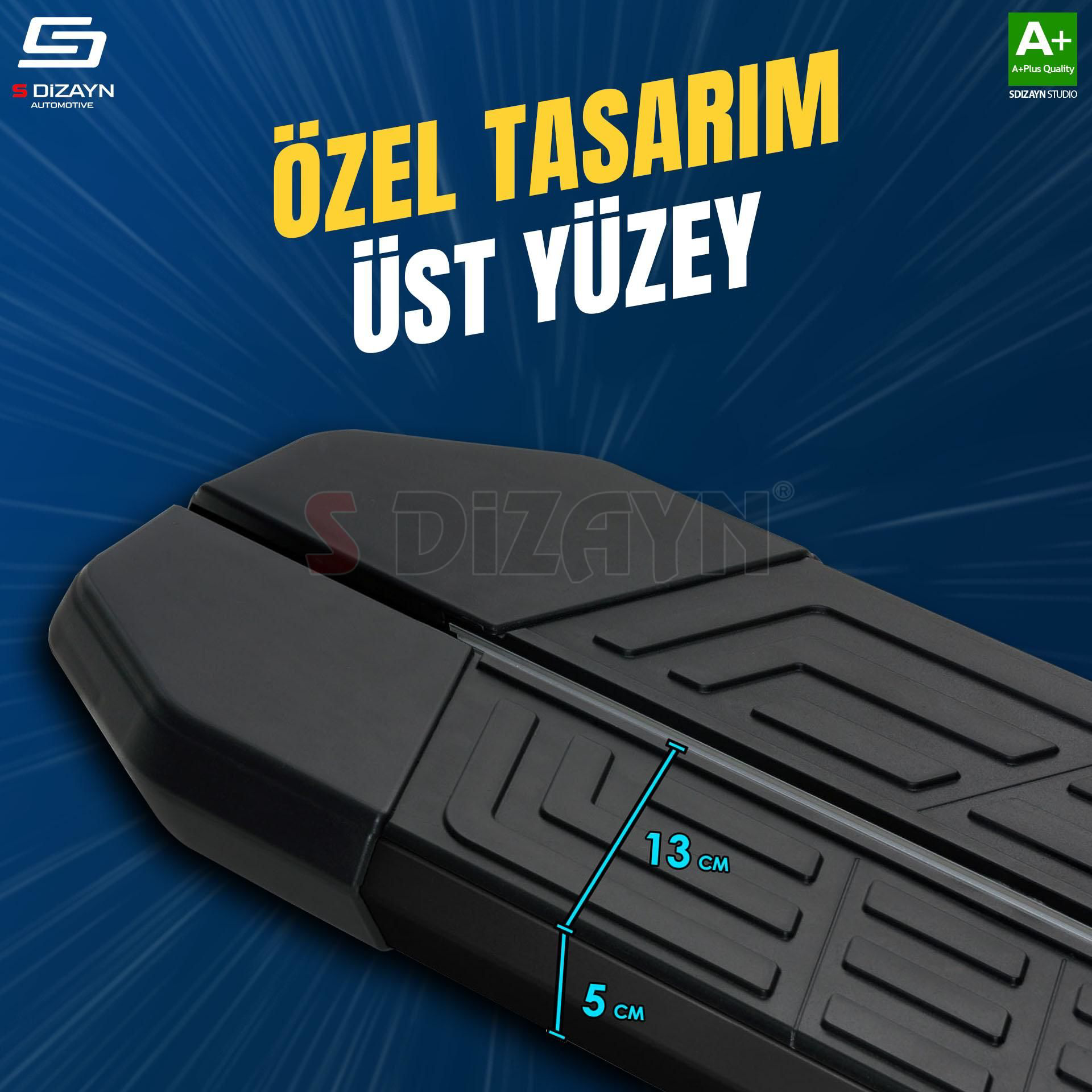 Drs Tuning S-Dizayn Fiat Doblo 3 Uzun Şase Newline Siyah Yan Basamak 219 Cm 