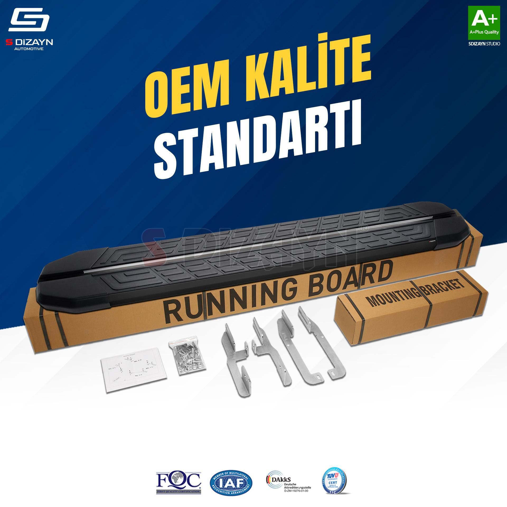 Drs Tuning S-Dizayn Fiat Doblo 3 Uzun Şase Newline Siyah Yan Basamak 219 Cm 