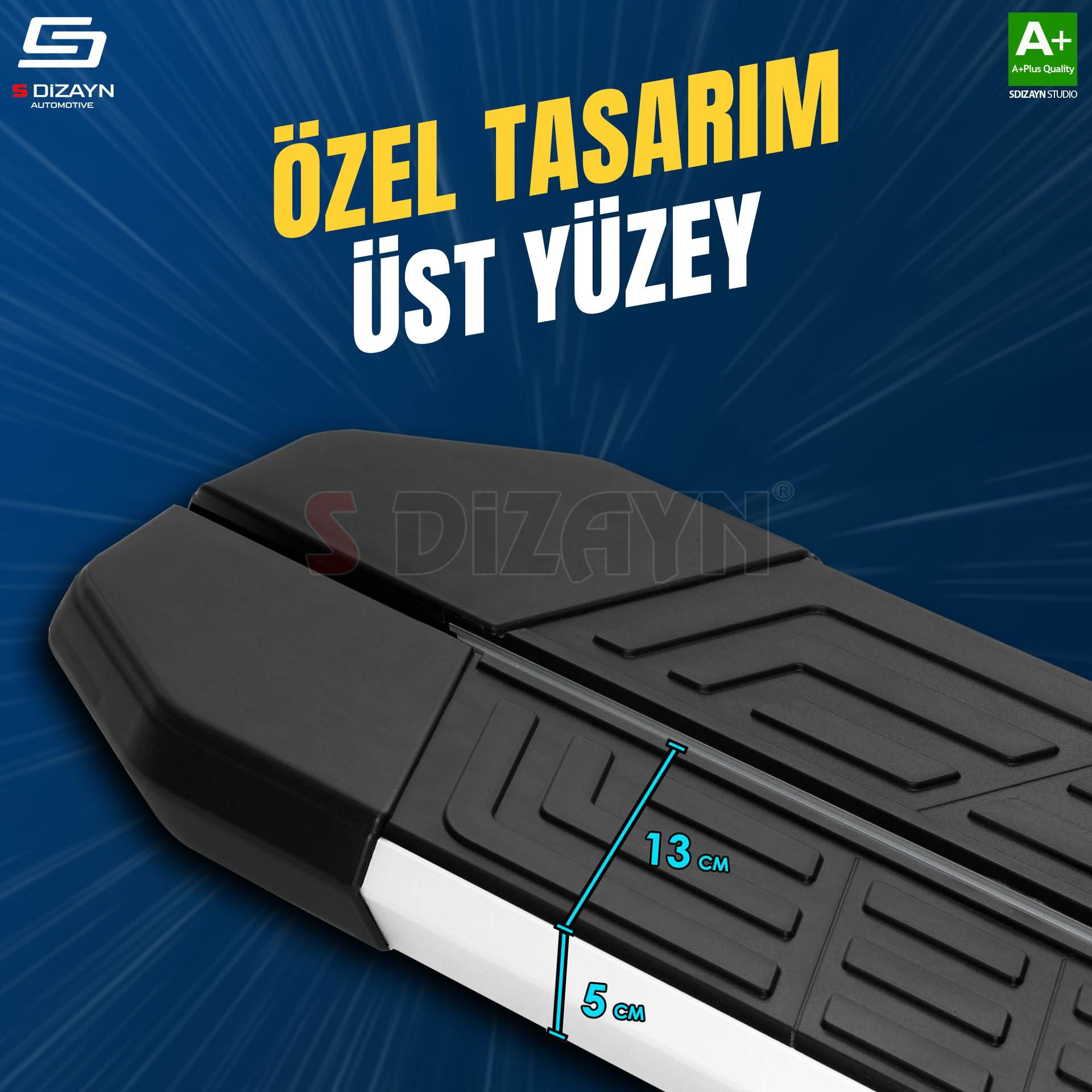Drs Tuning S-Dizayn Fiat Doblo 3 Uzun Şase Newline Aluminyum Yan Basamak 219