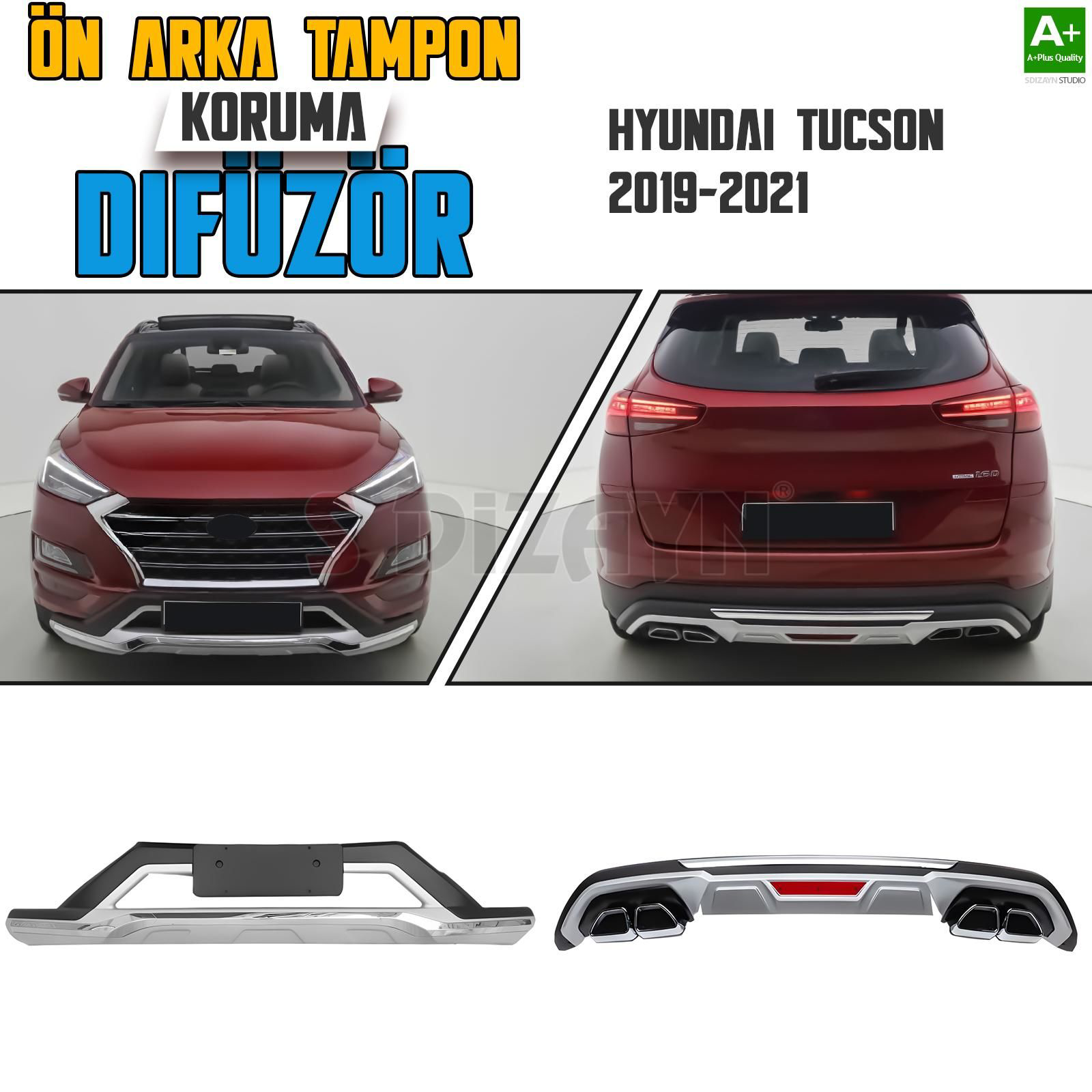 S-Dizayn Hyundai Tucson Ön ve Arka Tampon Koruma Difüzör Seti 201 S-Dizayn Hyundai Tucson Ön ve Arka Tampon Koruma Difüzör Seti 201