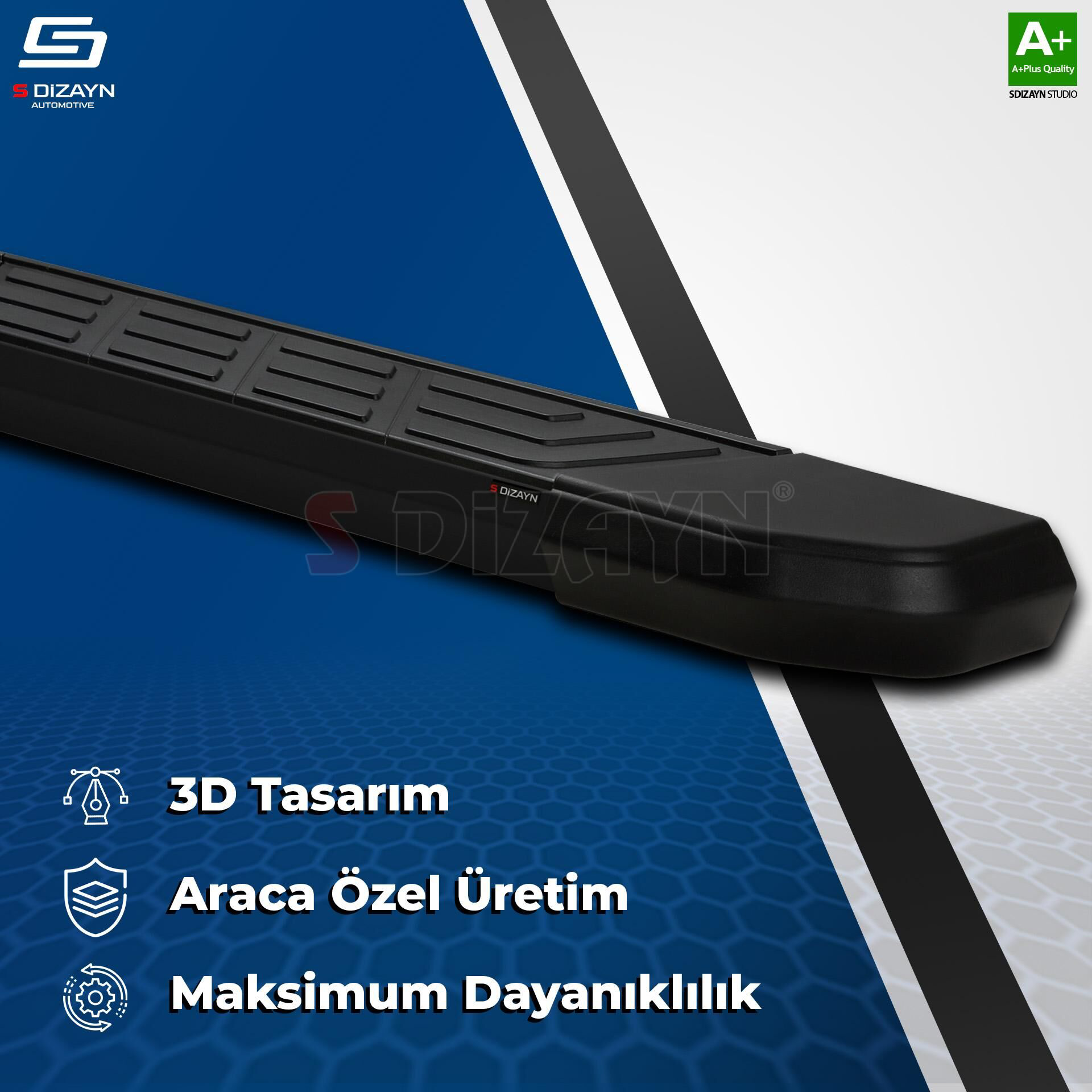 S-Dizayn Hyundai H-1 Starex Uzun Şase NewLine Siyah Yan Basamak 2