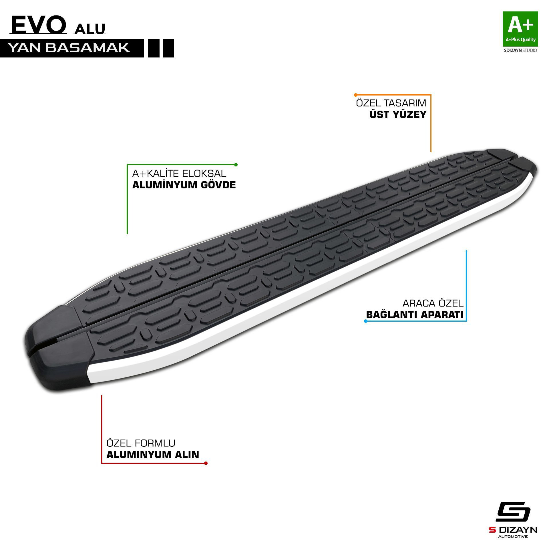 S-Dizayn Land Rover Range Rover Sport Evo Aluminyum Yan Basamak 1