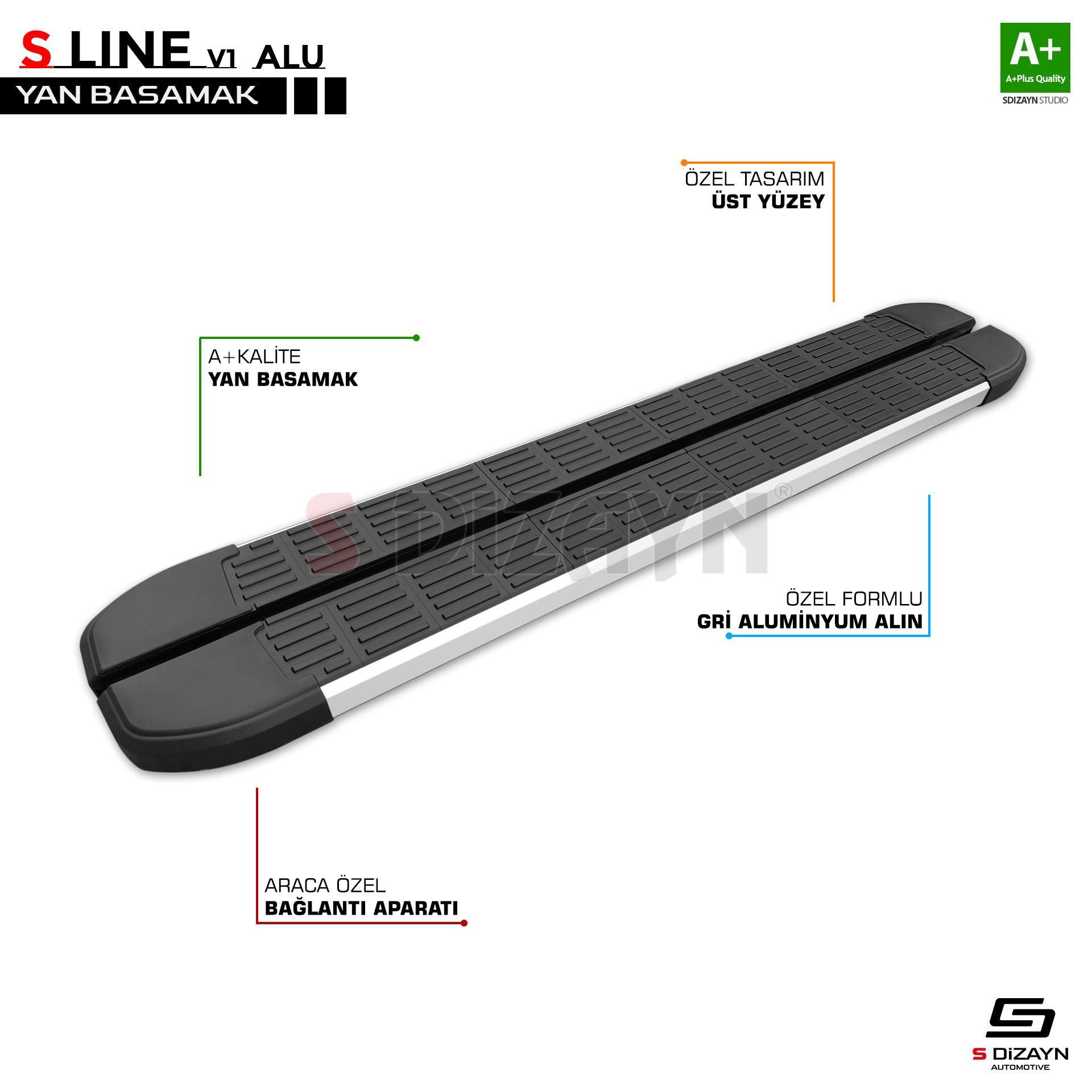 S-Dizayn MG HS S-Line Aluminyum Yan Basamak 183 Cm 2021 Üzeri S-Dizayn MG HS S-Line Aluminyum Yan Basamak 183 Cm 2021 Üzeri