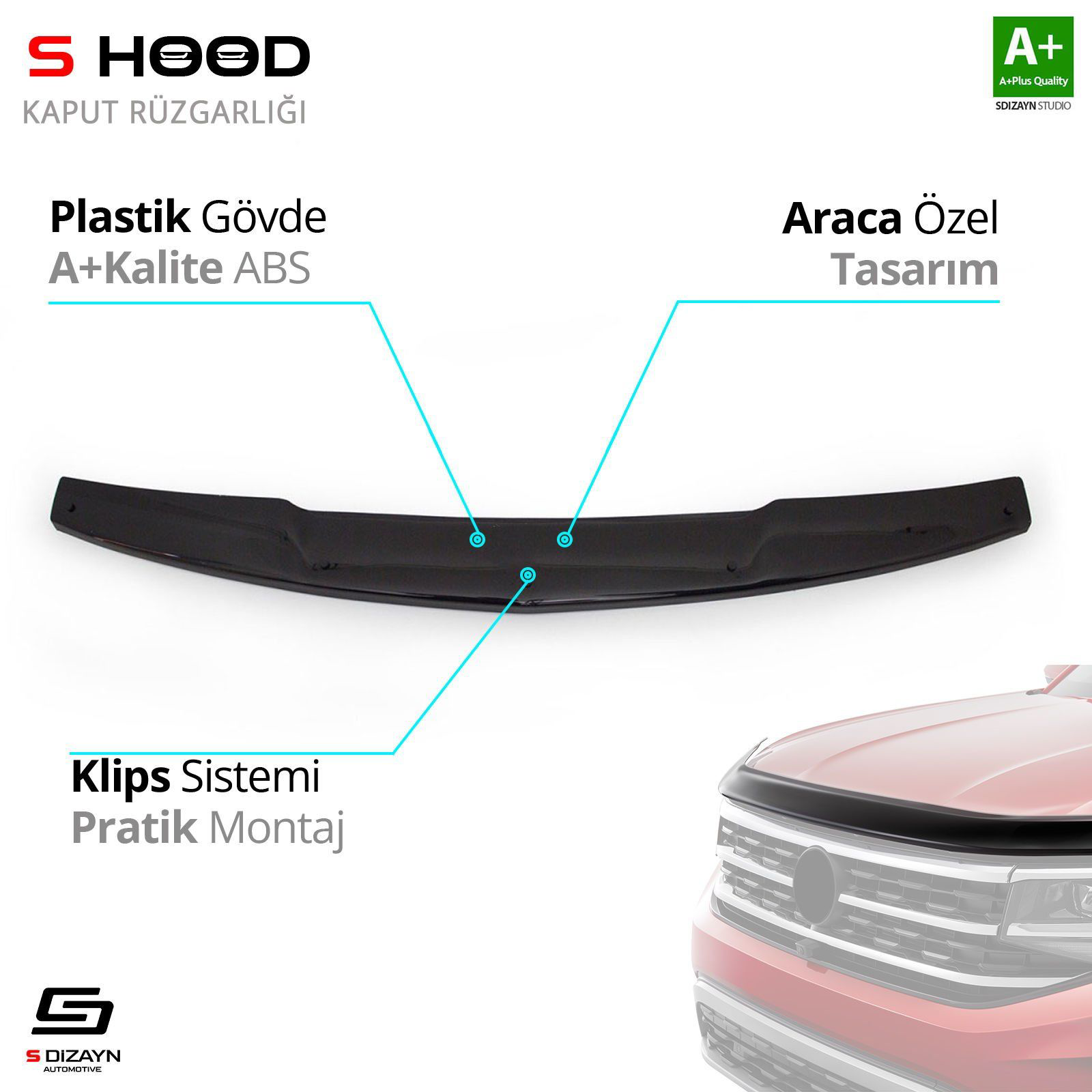 S-Dizayn Mitsubishi Uyumlu L200 ABS Plastik Kaput Rüzgarlığı 2007 Fiyatı, Yorumları ve Özellikleri