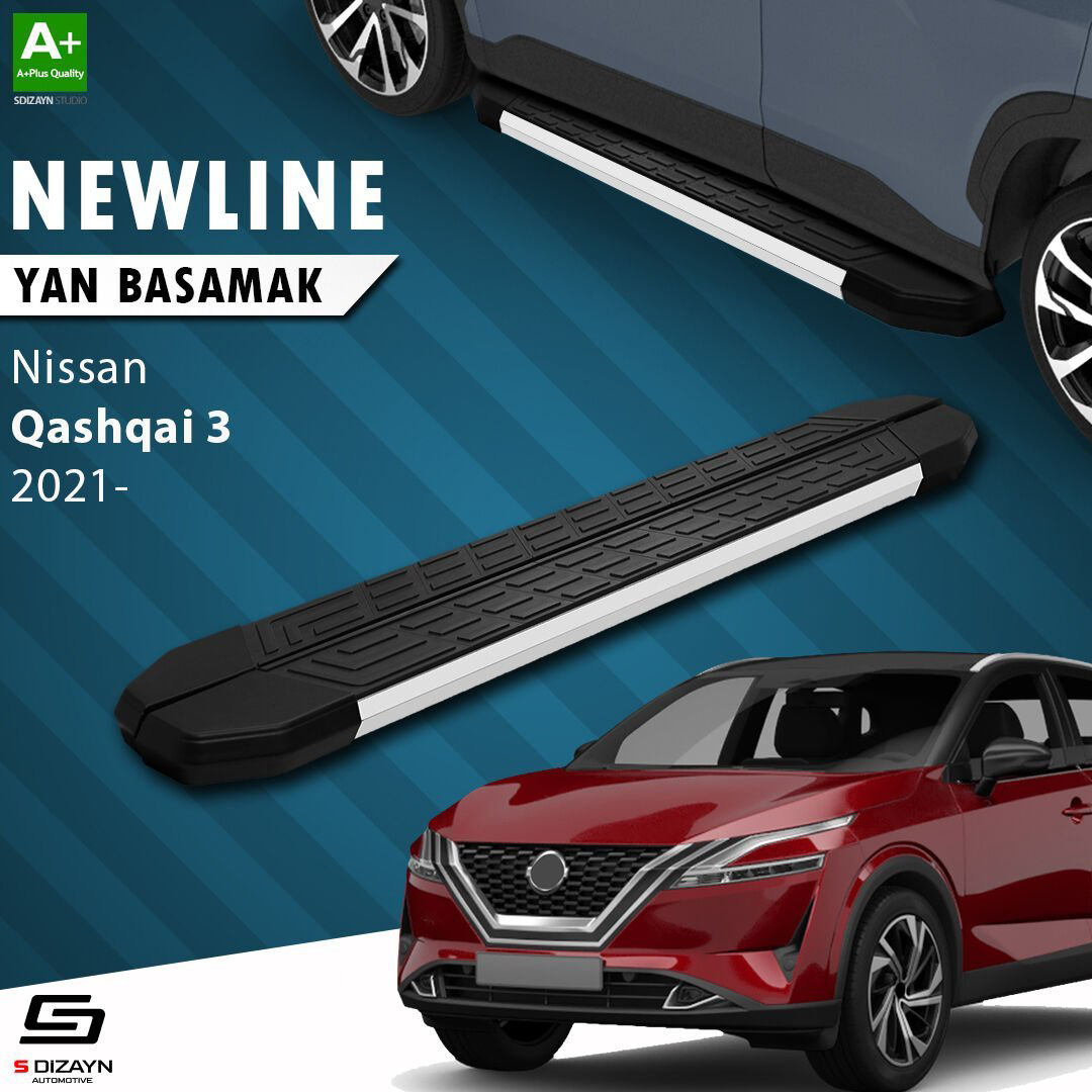 S-Dizayn Nissan Qashqai 3 NewLine Aluminyum Yan Basamak 173 Cm 20 S-Dizayn Nissan Qashqai 3 NewLine Aluminyum Yan Basamak 173 Cm 20
