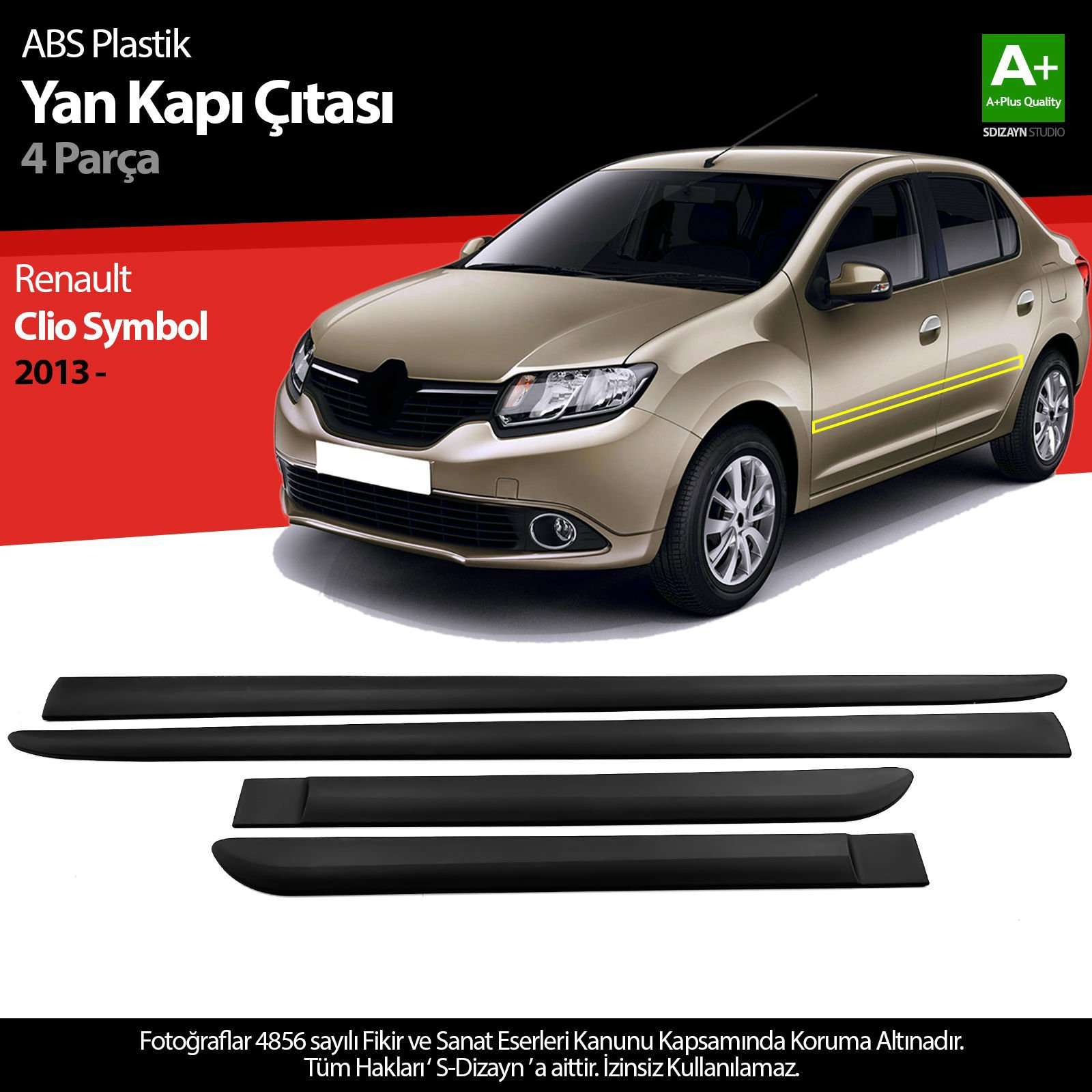 S-Dizayn Renault Clio Symbol ABS Plastik Yan Kapı Koruma Çıtası 2 S-Dizayn Renault Clio Symbol ABS Plastik Yan Kapı Koruma Çıtası 2
