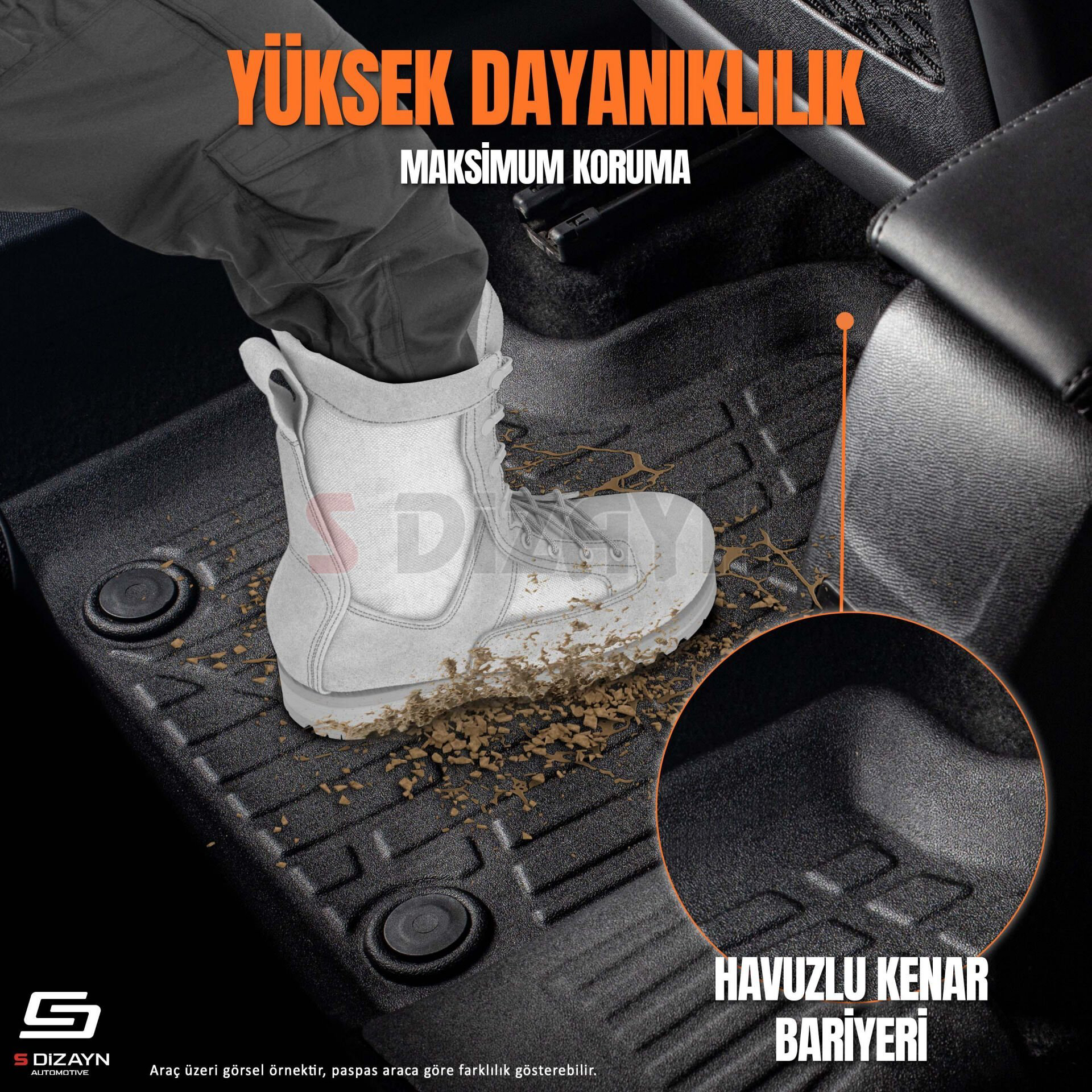 S-Dizayn Renault Clio 4 3D Pro Havuzlu Paspas 2012-2019 A+ Kalite S-Dizayn Renault Clio 4 3D Pro Havuzlu Paspas 2012-2019 A+ Kalite