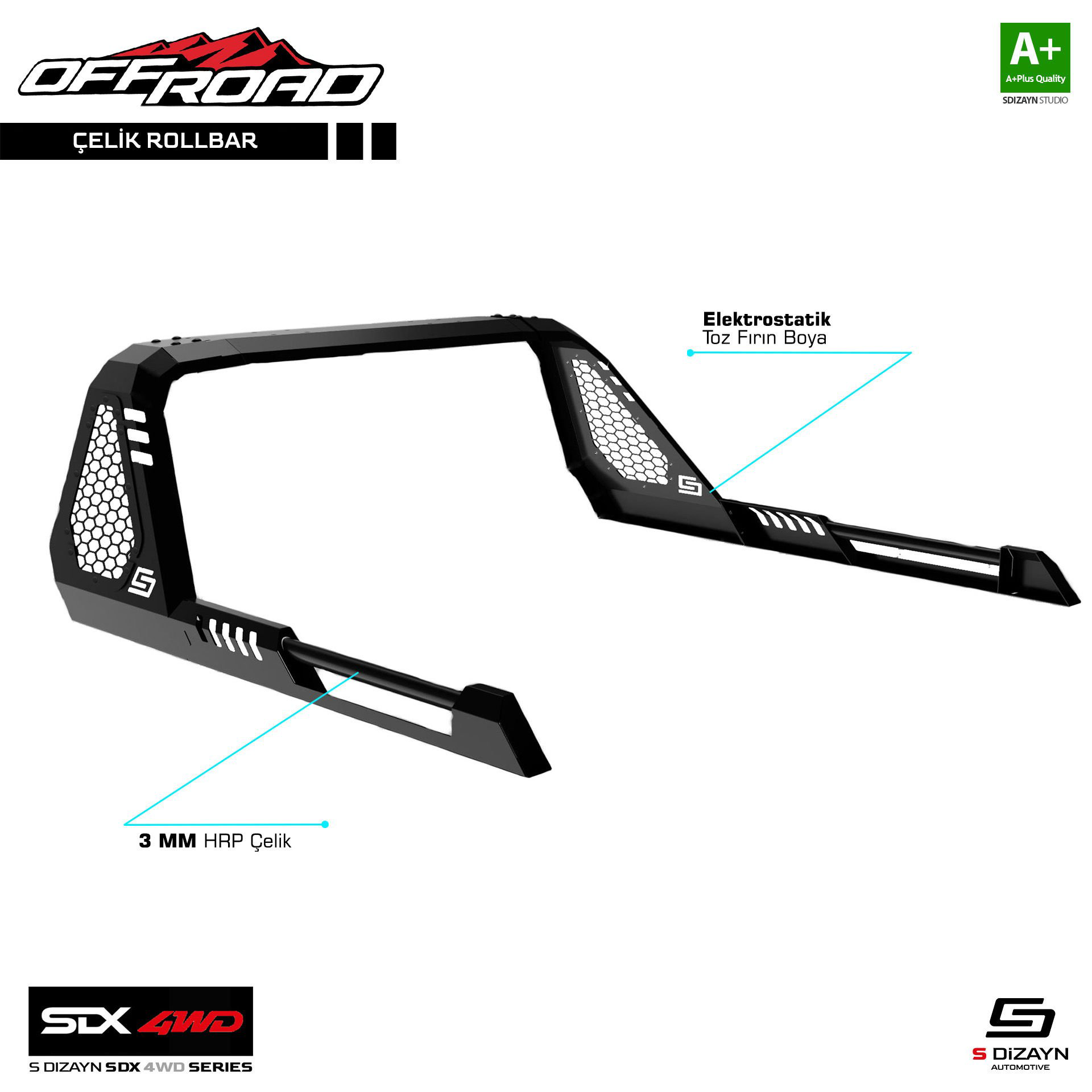 S-Dizayn SDX 4WD Off Road Isuzu D-Max 3 Çelik Roll Bar V1 2019 Üz S-Dizayn SDX 4WD Off Road Isuzu D-Max 3 Çelik Roll Bar V1 2019 Üz