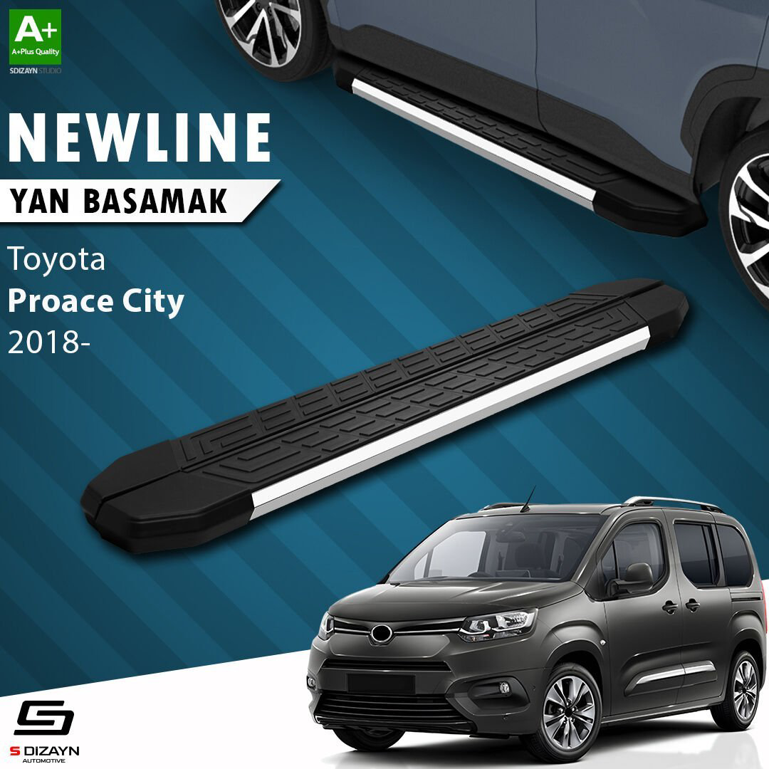 S-Dizayn Toyota Proace City Uzun Şase NewLine Krom Yan Basamak 21