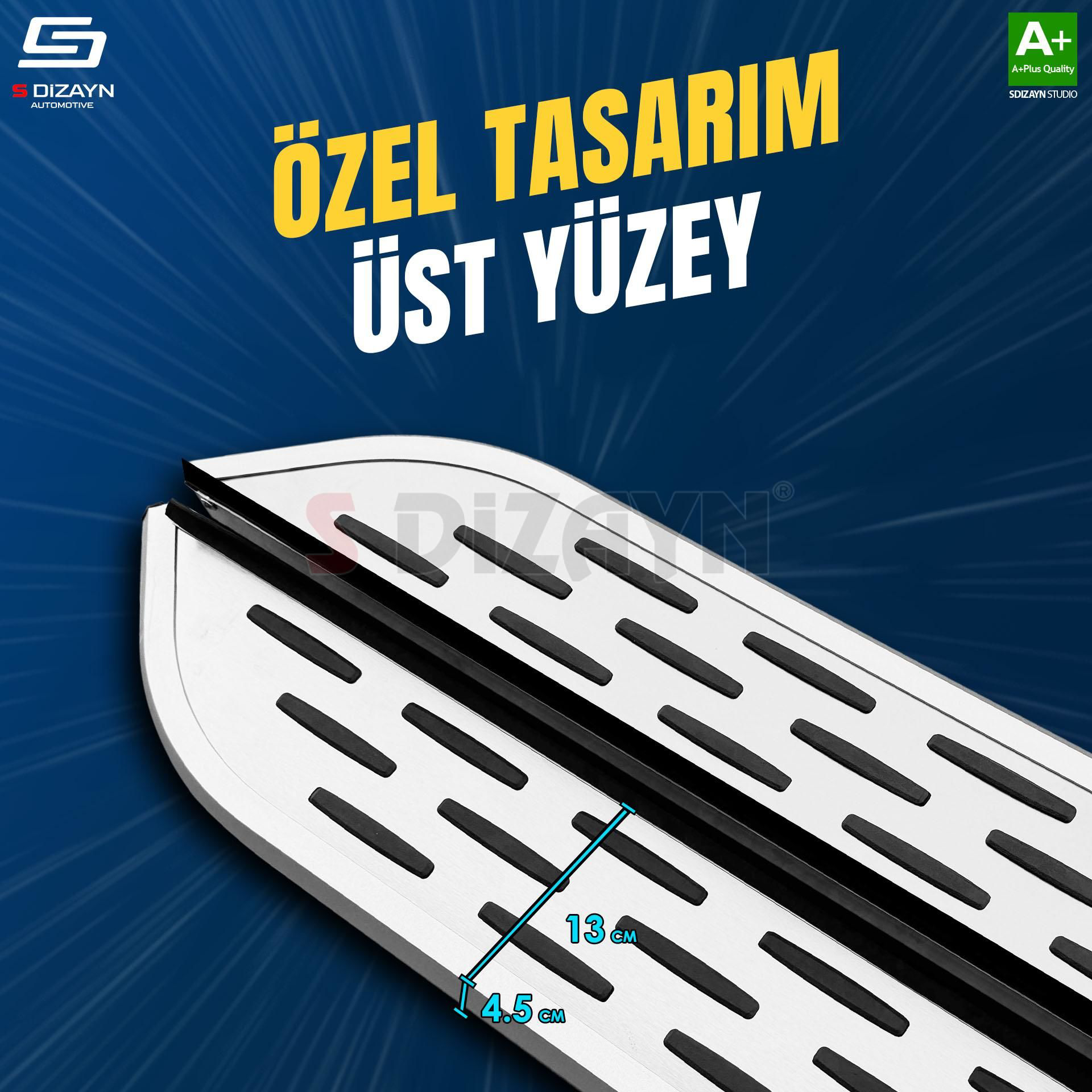 S-Dizayn VW Caddy 3 OEM Still Pro V1 Aluminyum Yan Basamak 193 Cm S-Dizayn VW Caddy 3 OEM Still Pro V1 Aluminyum Yan Basamak 193 Cm