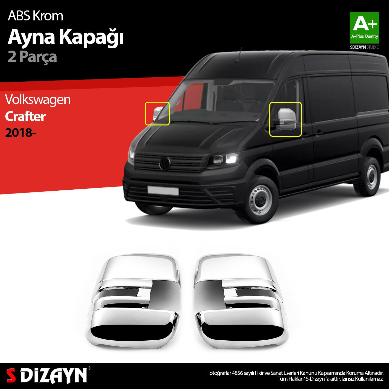 S-Dizayn VW Crafter Abs Krom Ayna Kapağı 2 Prç. 2018 Üzeri S-Dizayn VW Crafter Abs Krom Ayna Kapağı 2 Prç. 2018 Üzeri