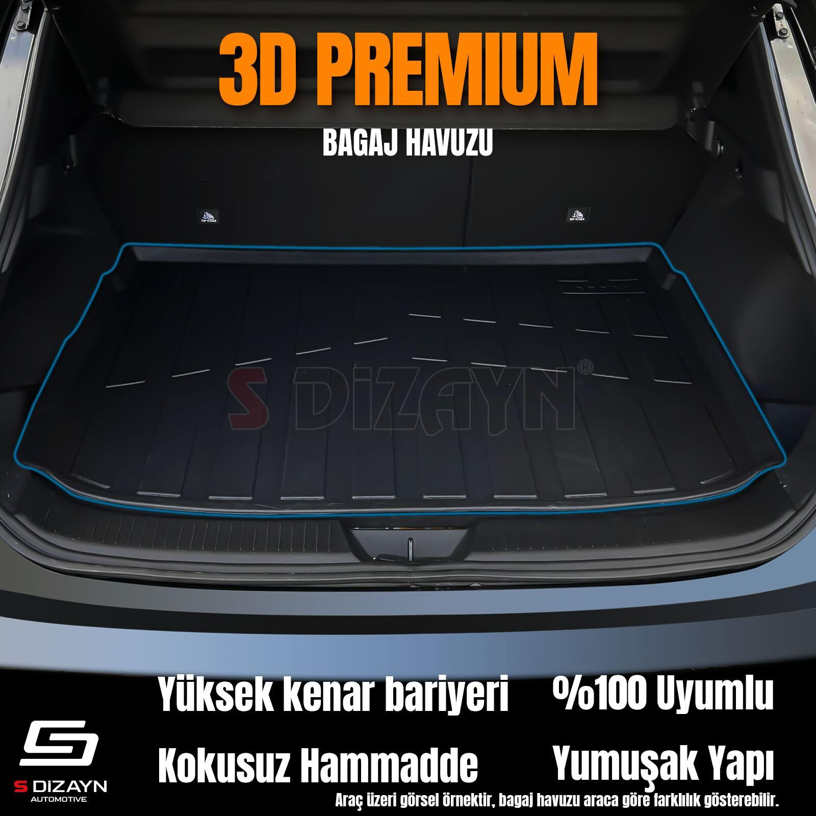 S-Dizayn VW T-Roc 3D Pro Bagaj Havuzu Üst Bagaj 2019 Üzeri A+ Kal S-Dizayn VW T-Roc 3D Pro Bagaj Havuzu Üst Bagaj 2019 Üzeri A+ Kal