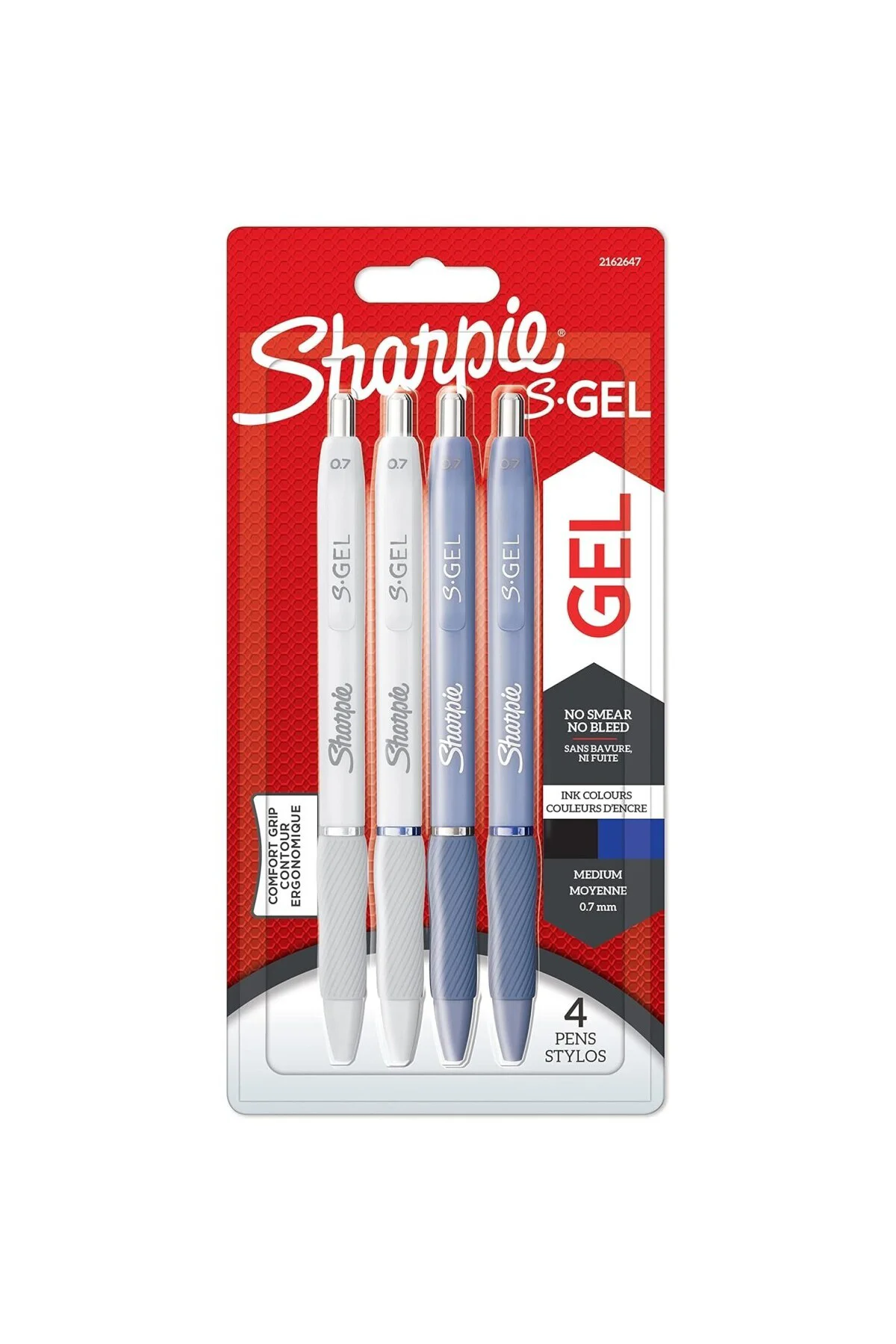 S-Gel Jel Kalem 0.7 mm Uç, Buz Mavisi & Beyaz İnci 4'lü Paket, Si