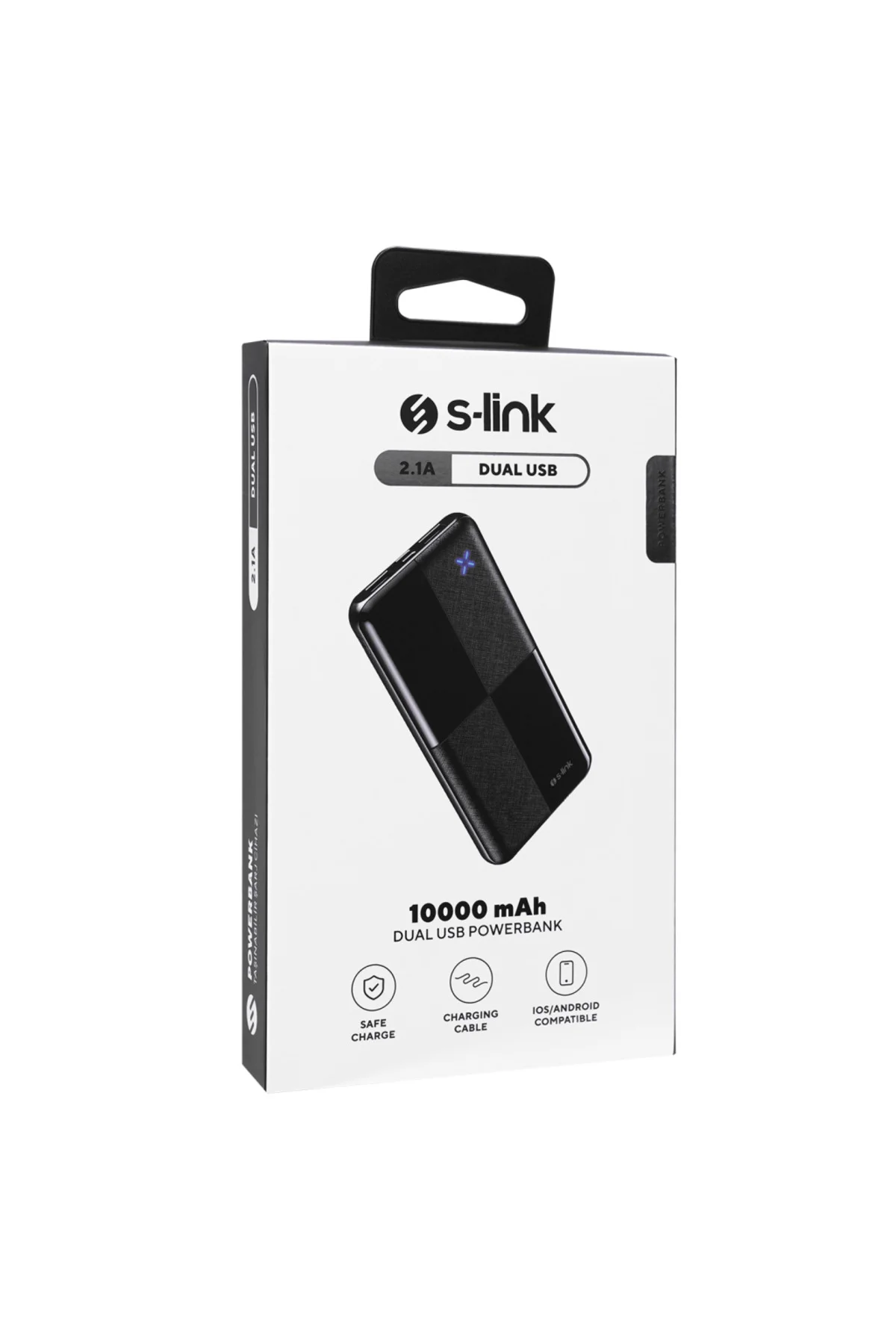 S-LINK IP-G12N Siyah 10.000mAh 2xUSB 1xMicro USB 1xType-C 4 LED Göstergeli PowerBank(1923)