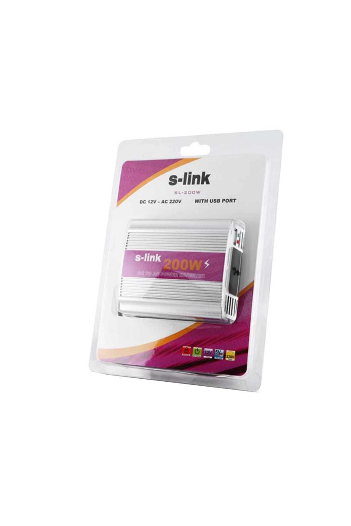 S-lınk Sl-200w 200w Dc12v-ac230v Çakmaktan Power Inverter