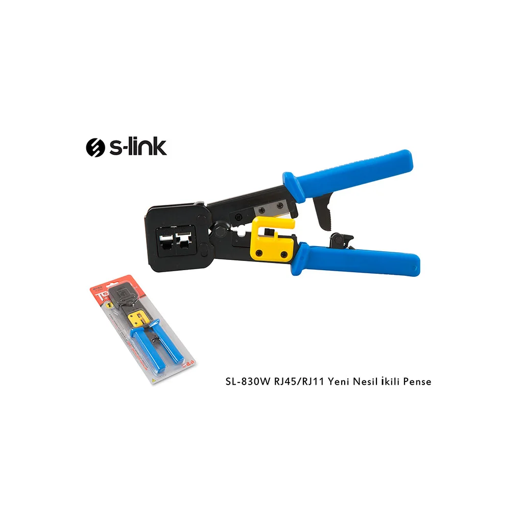 S-LINK SL-830W RJ45 RJ11 İkili Pense - Yeni Nesil Kablo Sıkma, Kesme ve Soyma Aracı