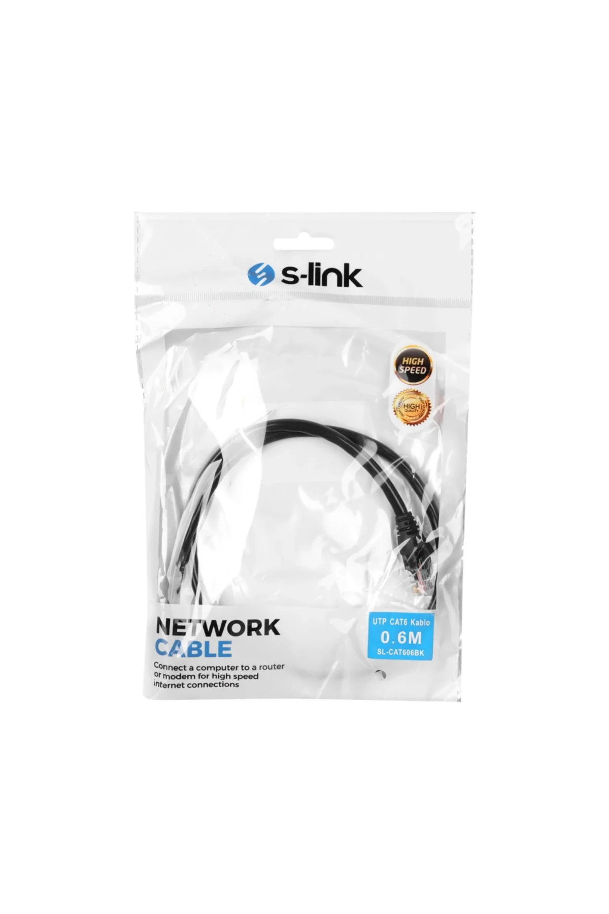 S-lınk Sl-cat606bk Cat6 Patch 60cm Kablo (siyah)