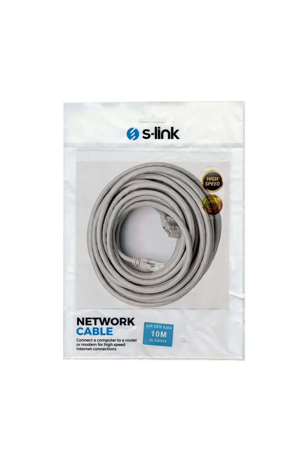 S-LINK SL-CAT610 10 METRE GRİ CAT6 KABLO ShopZum