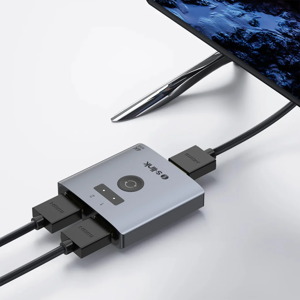 S-LINK SL-LU602 2xHDMI 4K 60Hz Monitör Çoklayıcı ve Çift Yönlü Switch