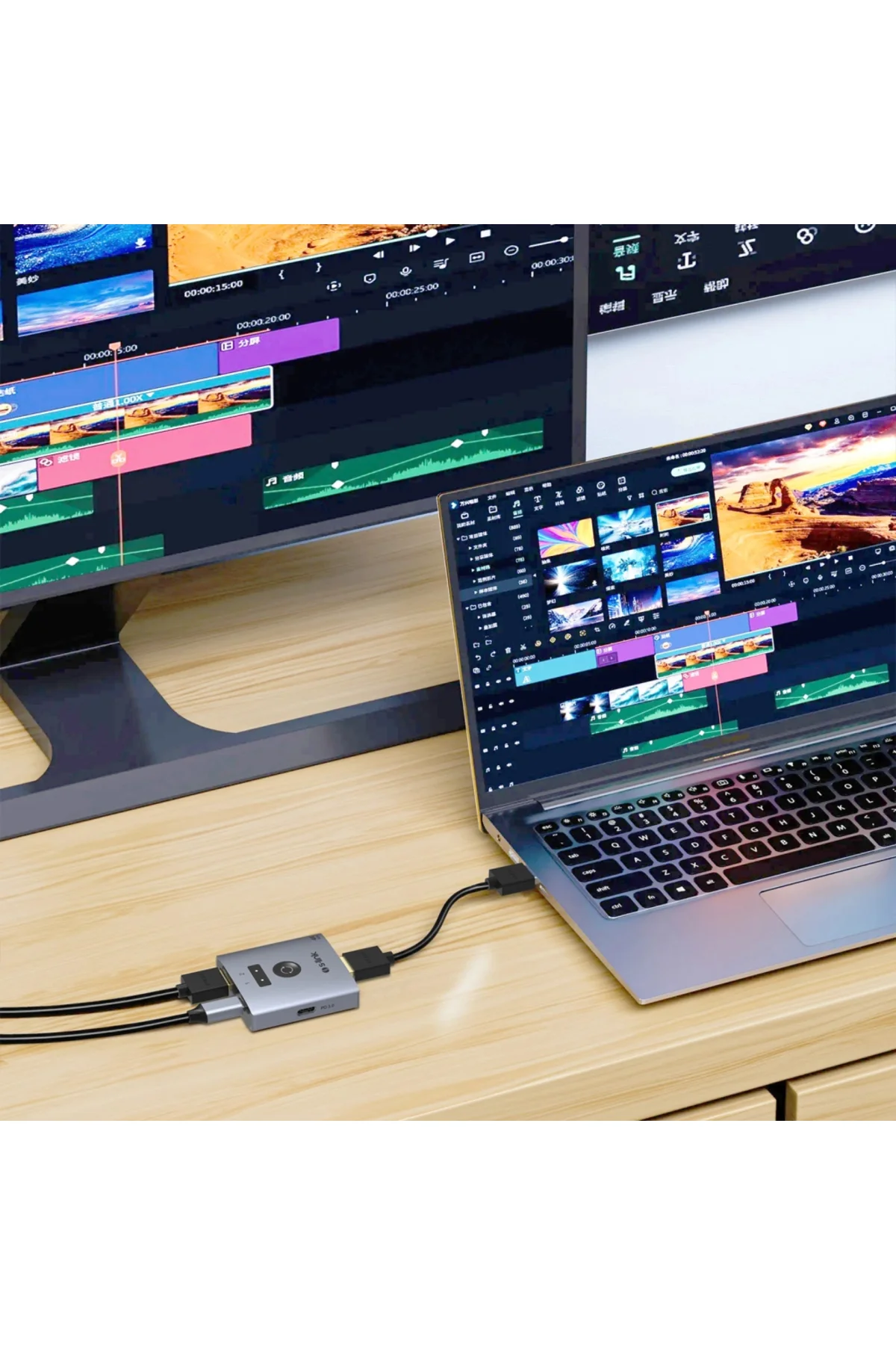 S-LINK SL-LU602C 2xHDMI 1Type-C 4K 60Hz Monitör Çoklayıcı (1PC-2M