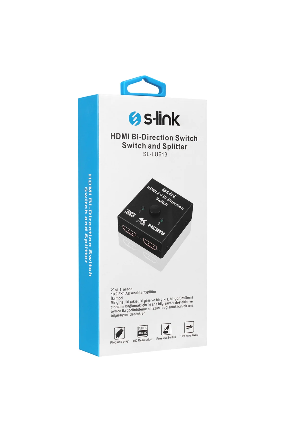 S-link SL-LU613, 2 Port HDMI, Çift Yönlü Switch ve Splitter