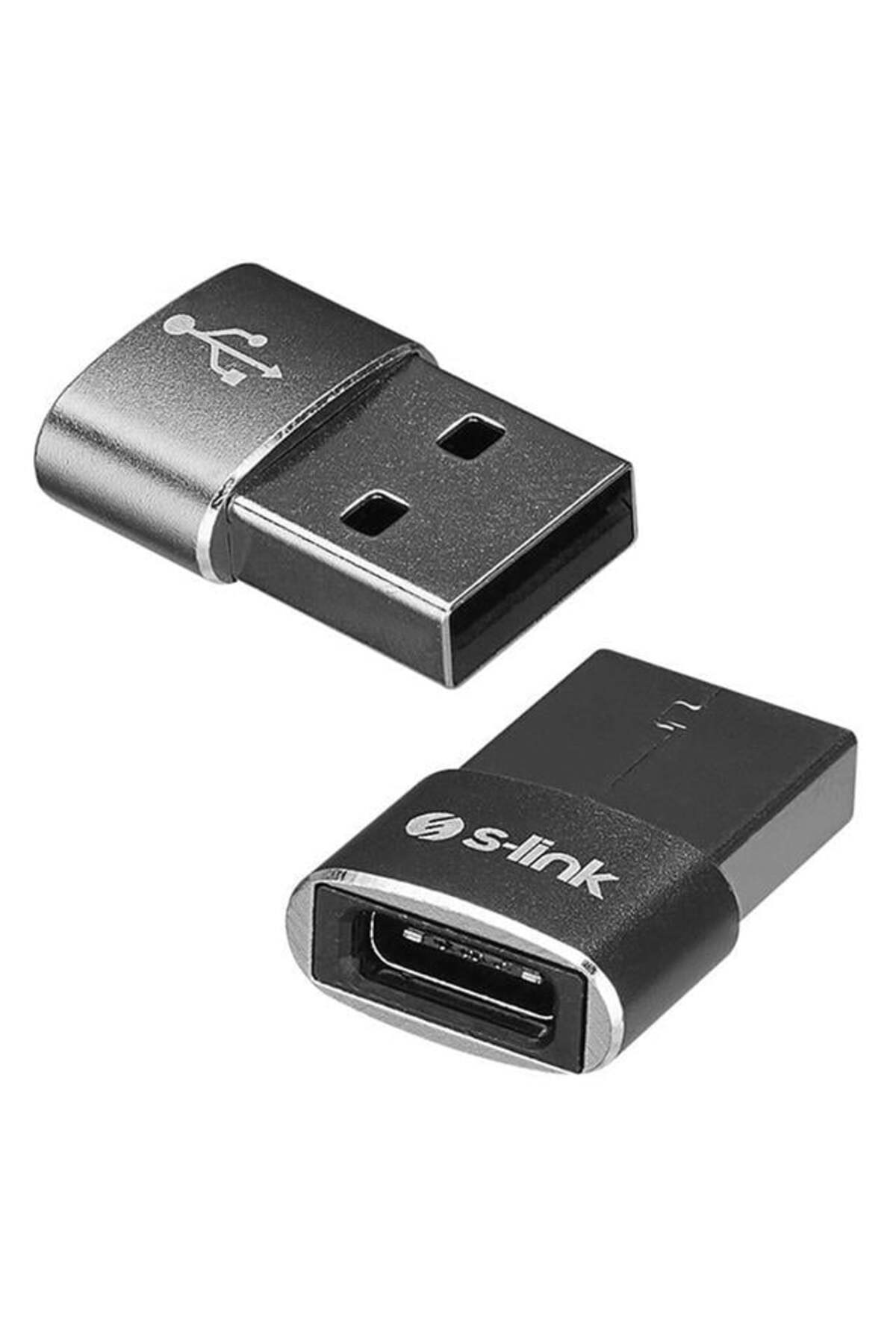 S-Link SL-TA28M Otg Çevirici TYPE-C Dişi TO USB Erkek Metal Gövde