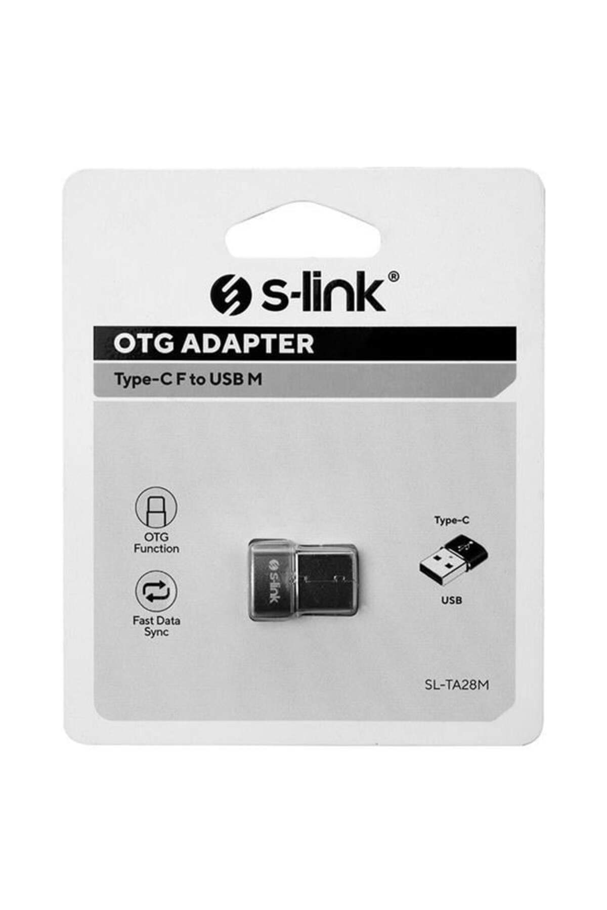 S-Link SL-TA28M Otg Çevirici TYPE-C Dişi TO USB Erkek Metal Gövdeli (5273)