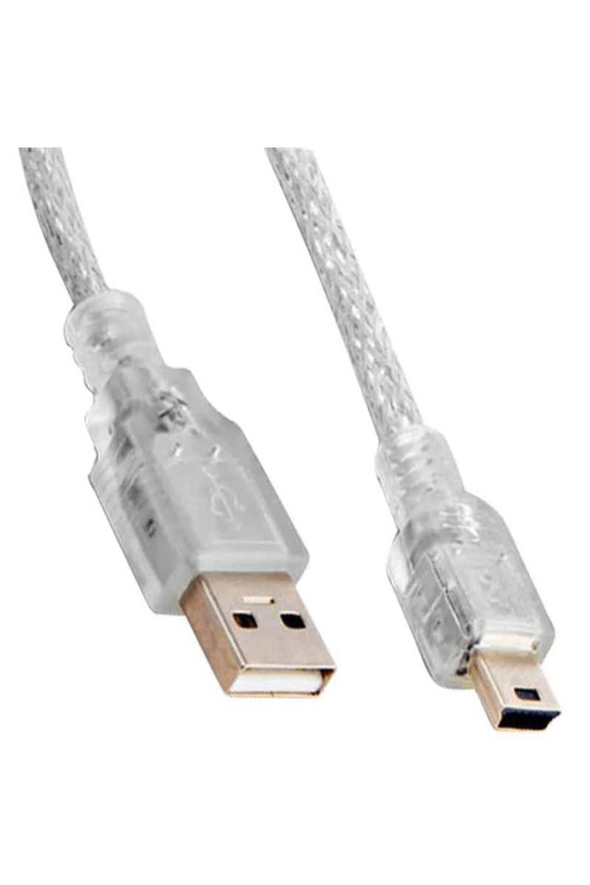 S-Link Sl-Uk55 Usb 2.0 Şeffaf Usb Mini 5 Pin Kablo 5 Metre
