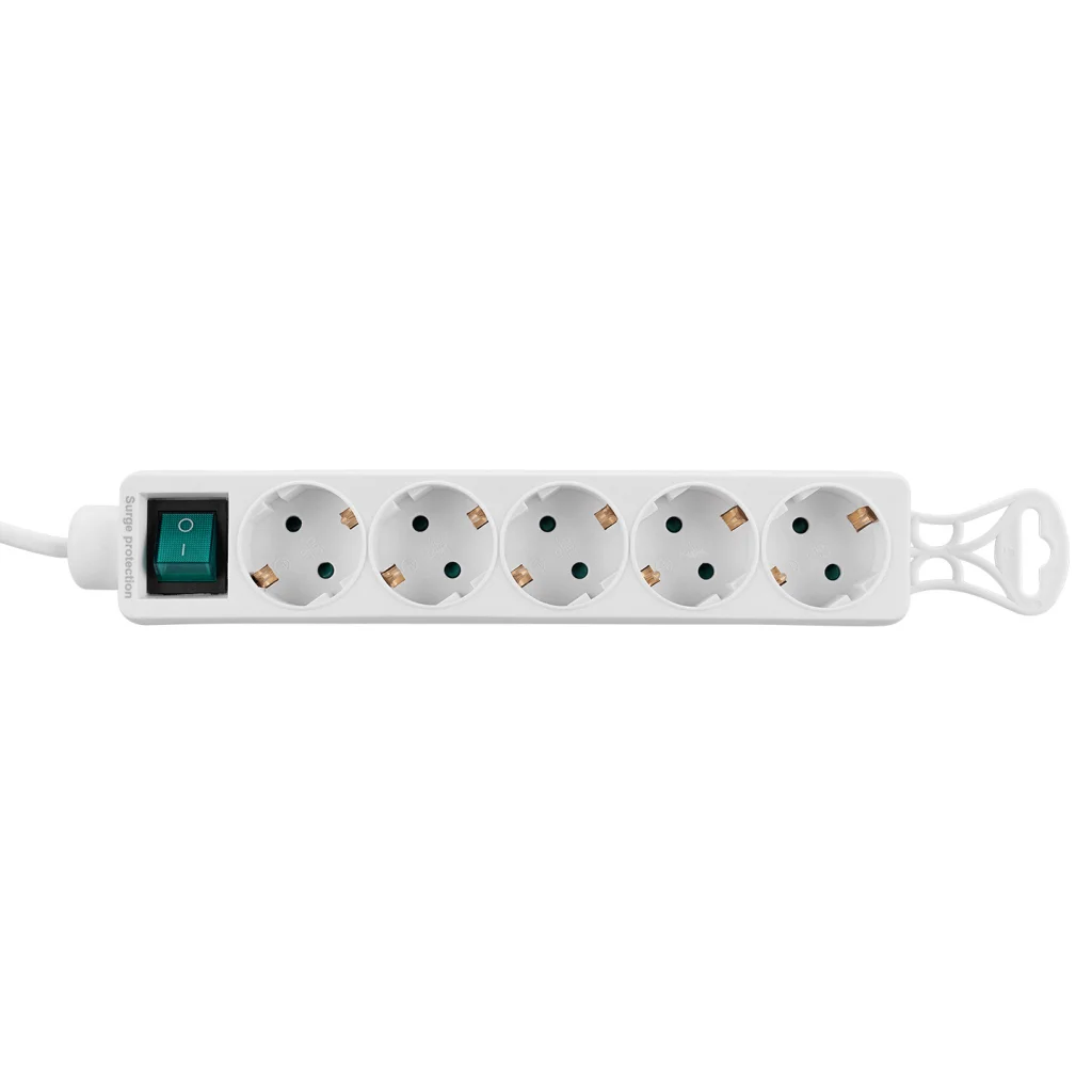 S-LINK SPG-F05 Akım Korumalı 5 Soket Beyaz Priz 1.5m Kablo